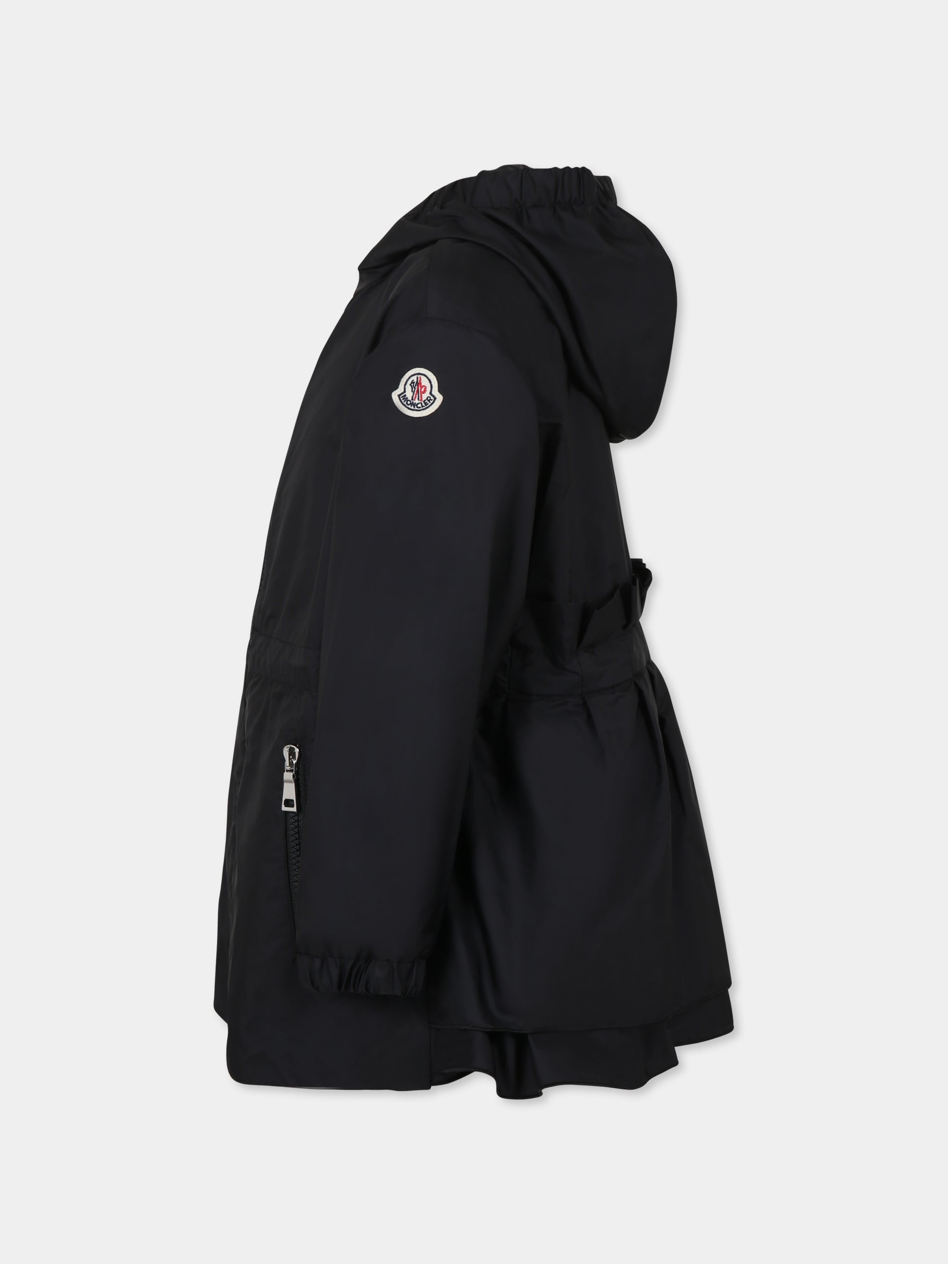Parka Wete nero per bambina con logo,Moncler Kids,K1954 1A00072 53A5E 999
