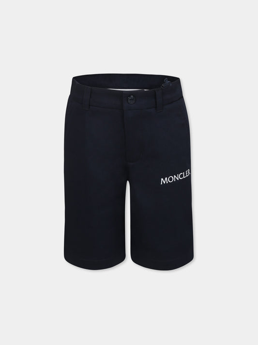Shorts blu per bambino con logo,Moncler Kids,K1954 2B00002 597G4 744