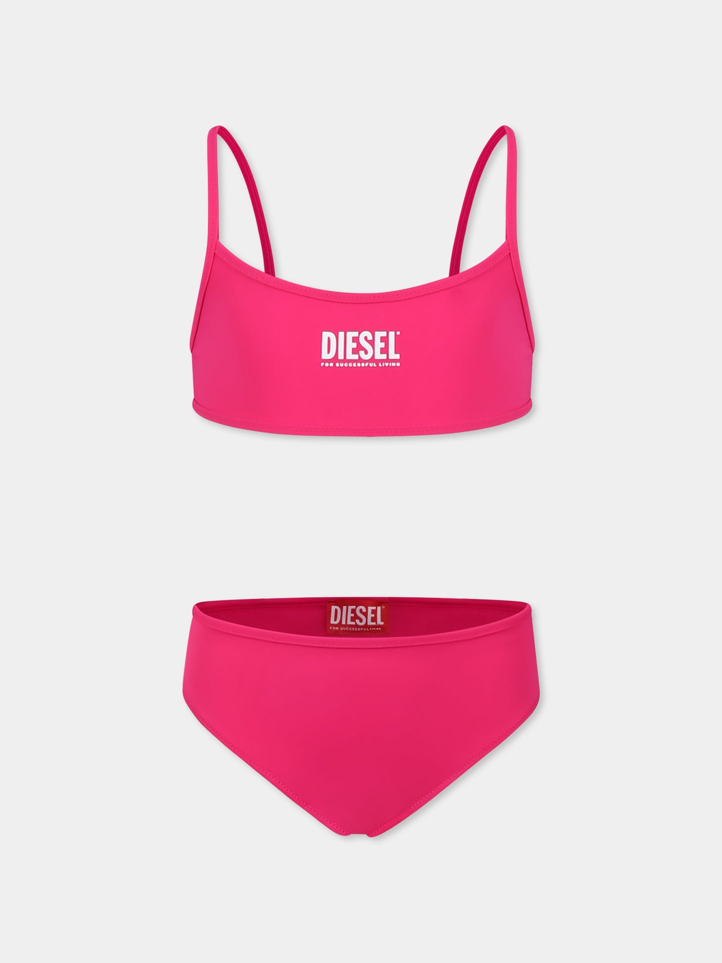 Fuchsia bikini for girl with logo
