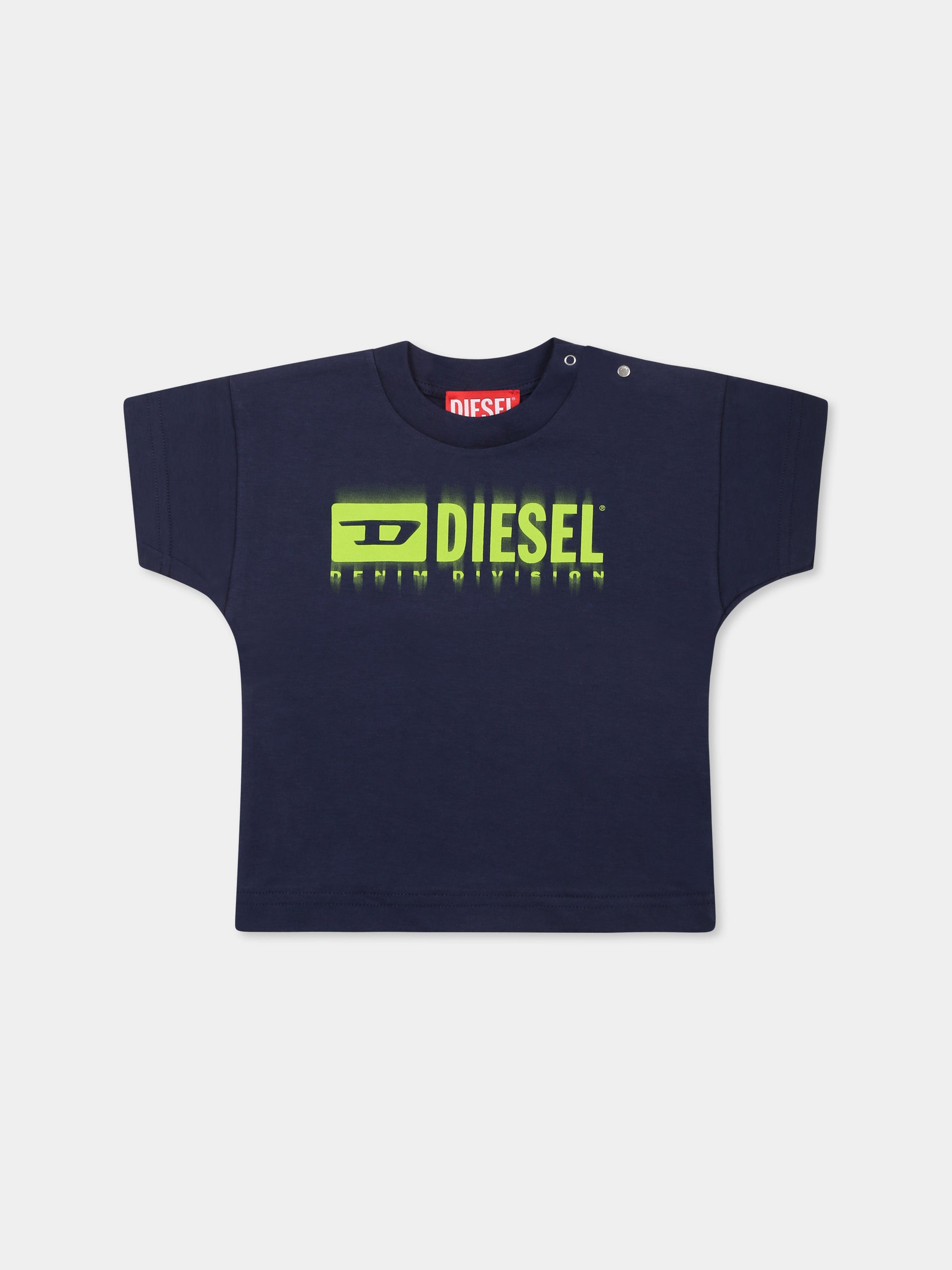 T-shirt blu per neonato con logo,Diesel,K00569 00YI9 K8AT