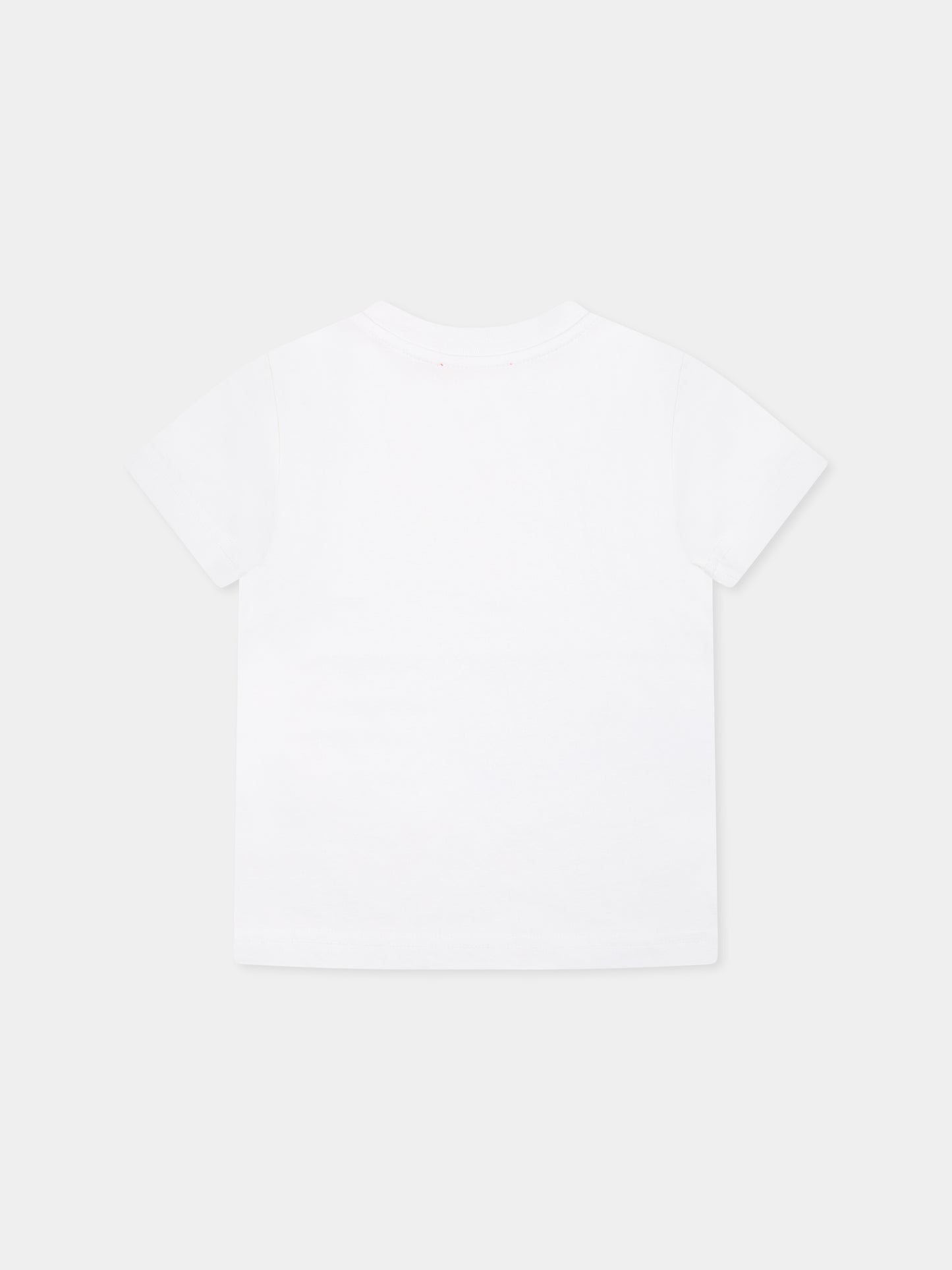 T-shirt bianca per neonato con marsupio e logo,Diesel,K00616 KYAYS K100