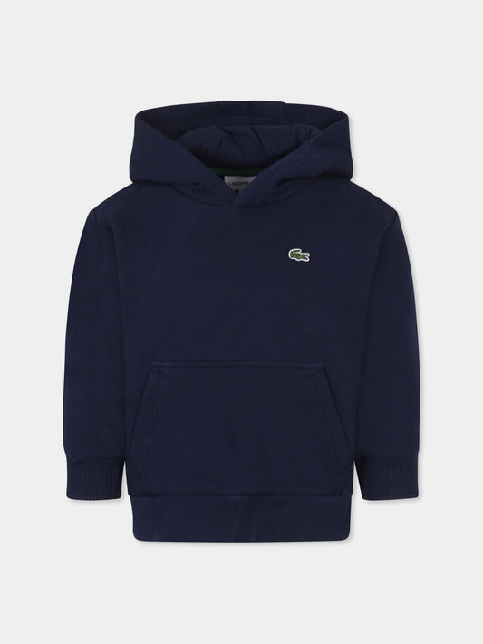 Felpa blu per bambino con coccodrillo,Lacoste,SJ5292 166