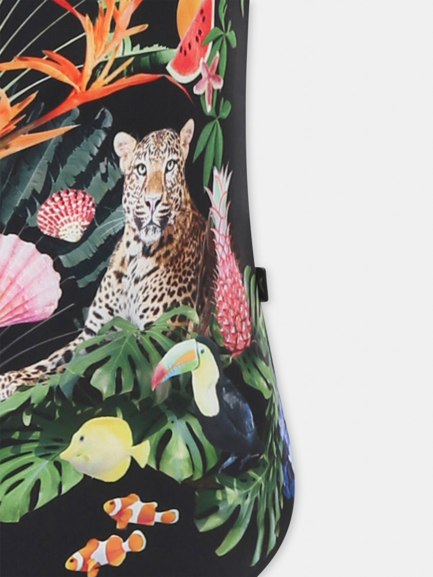 Black swimsuitfor girl with leopard print