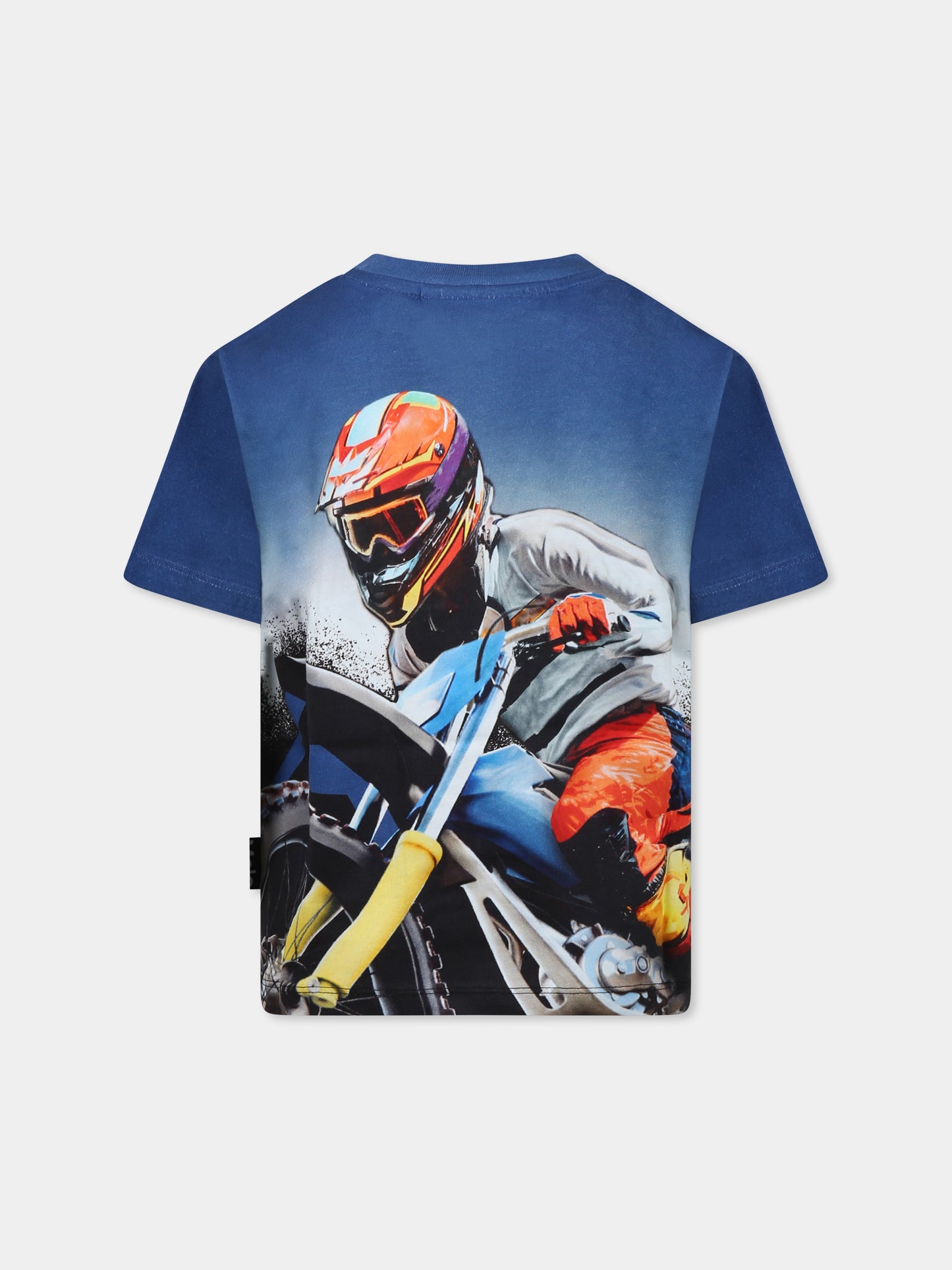 T-shirt blu Riley per bambino con pilota di motocross,Molo,1S25A217 3928