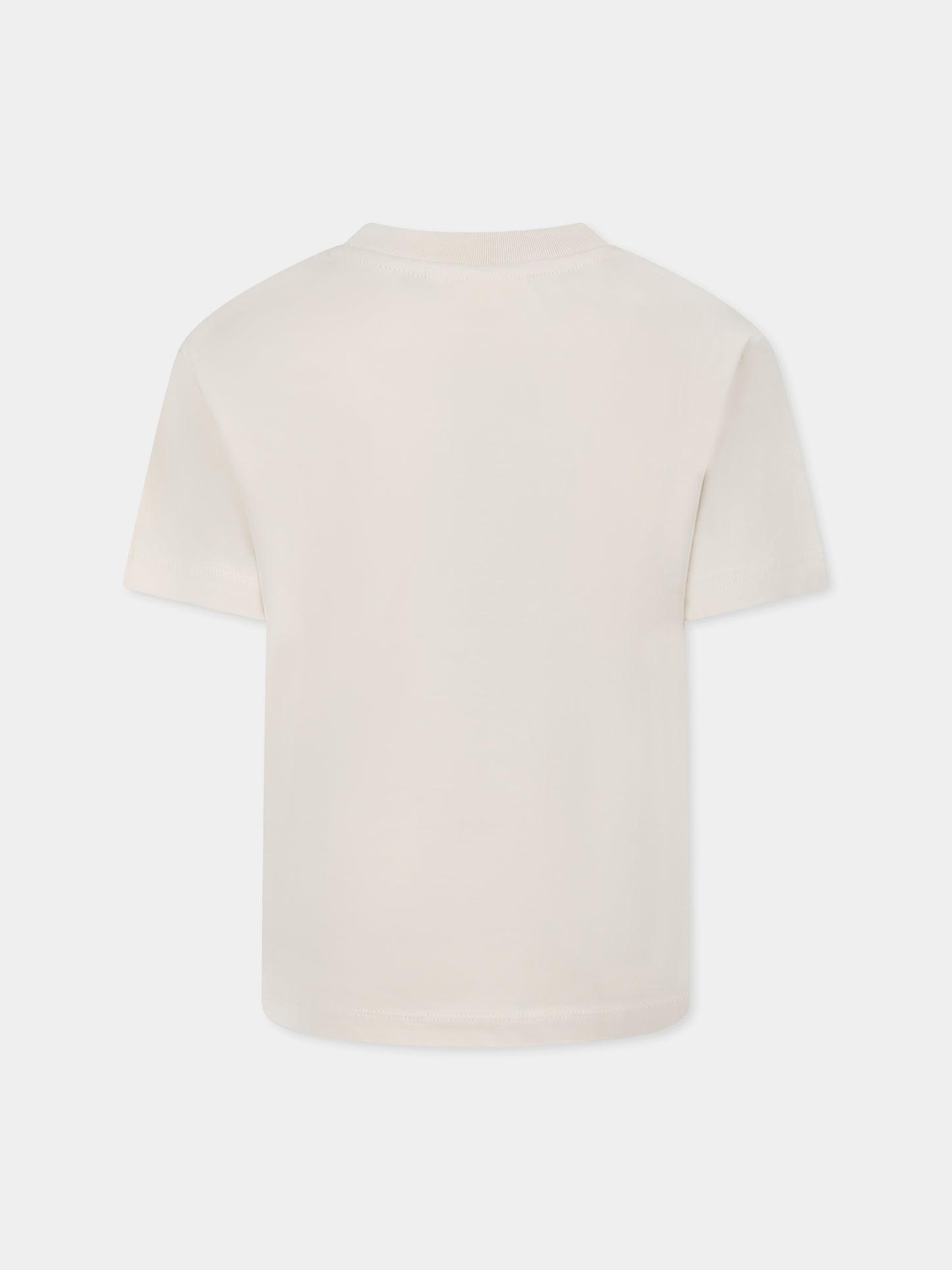 Ivory t-shirt for girl with flower print