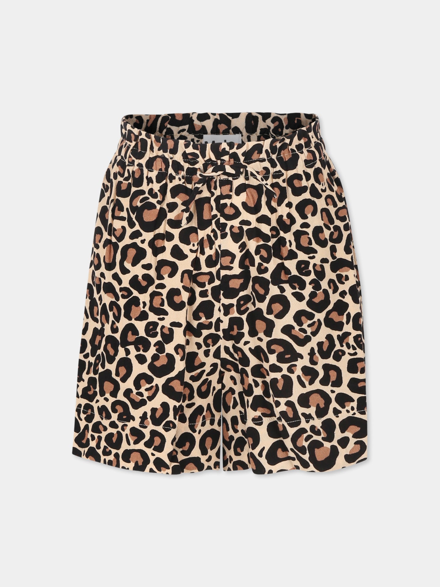 Shorts marrone per bambina con stampa maculata,Molo,2S25H112 9271