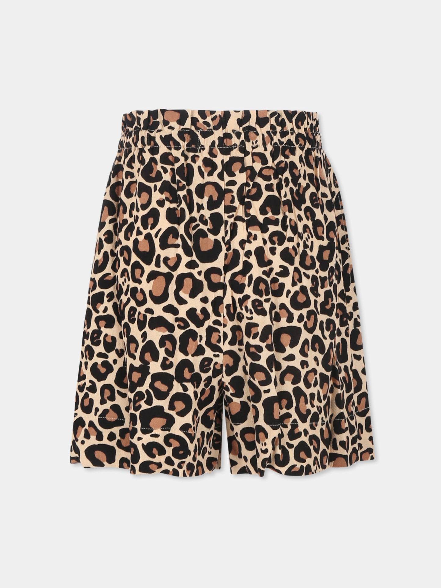 Shorts marrone per bambina con stampa maculata,Molo,2S25H112 9271