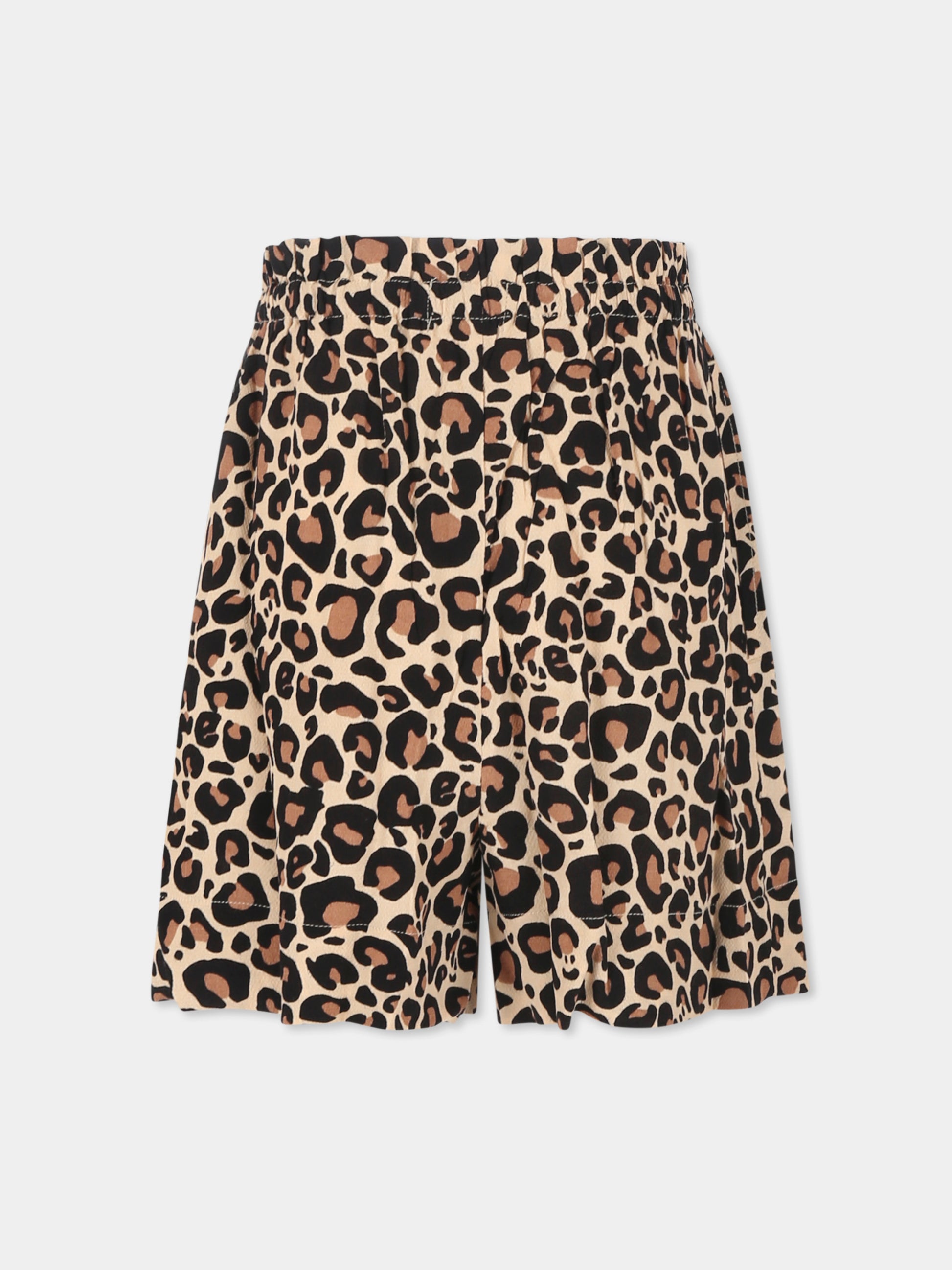 Shorts marrone per bambina con stampa maculata,Molo,2S25H112 9271