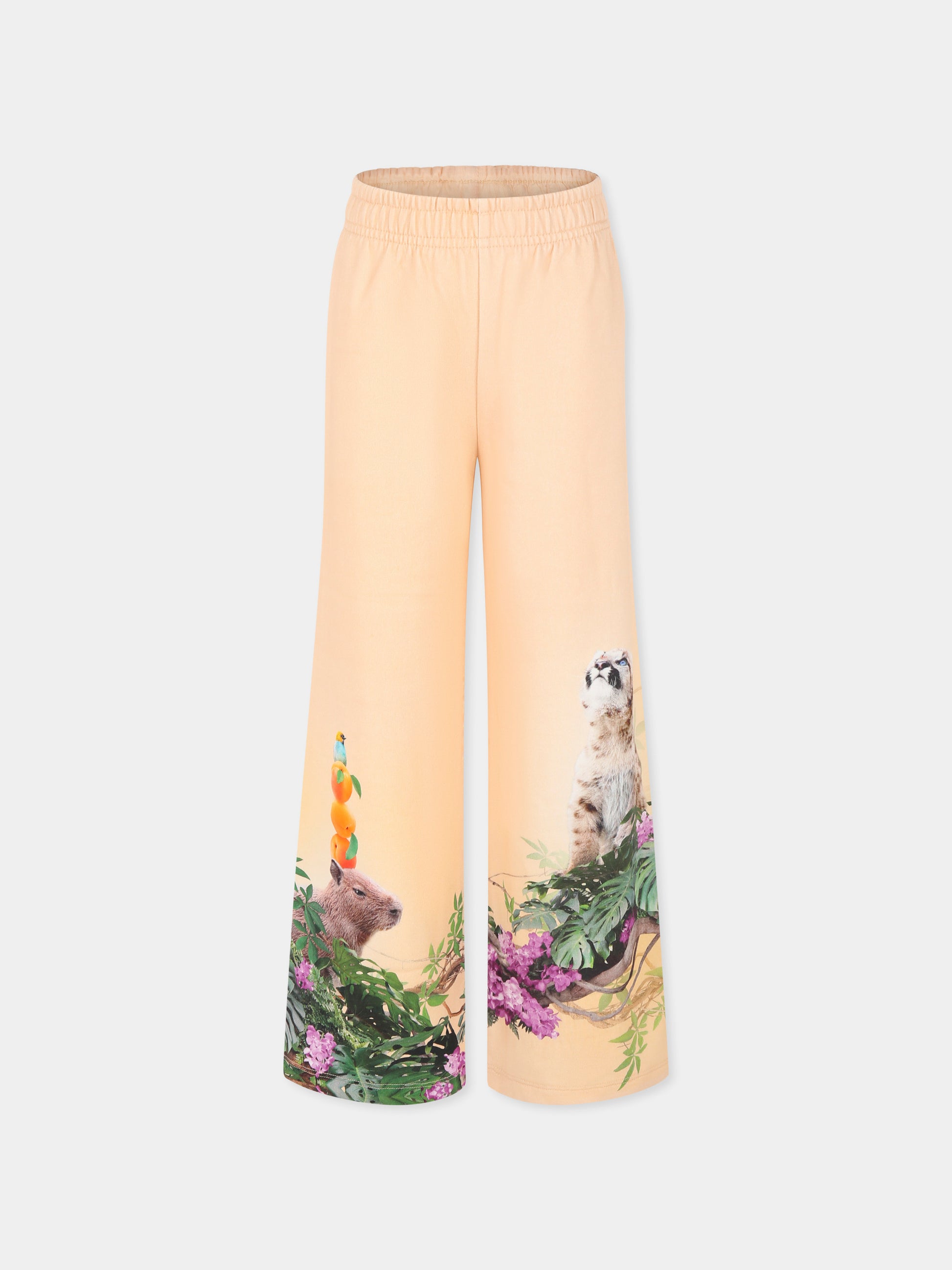 Pantaloni Aurita rosa per bambina con stampa giungla,Molo,2S25I206 3990