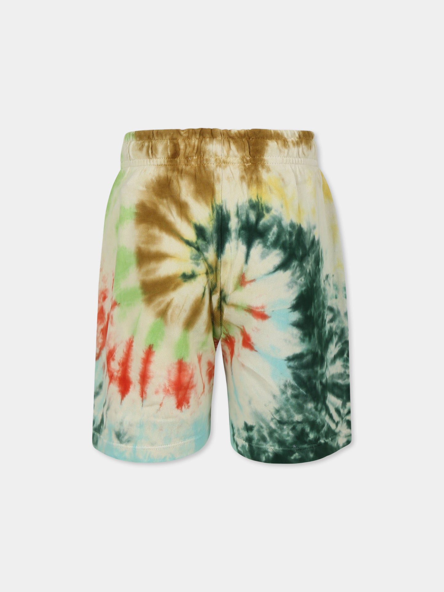 Multicolor shorts for kids with ti dye print