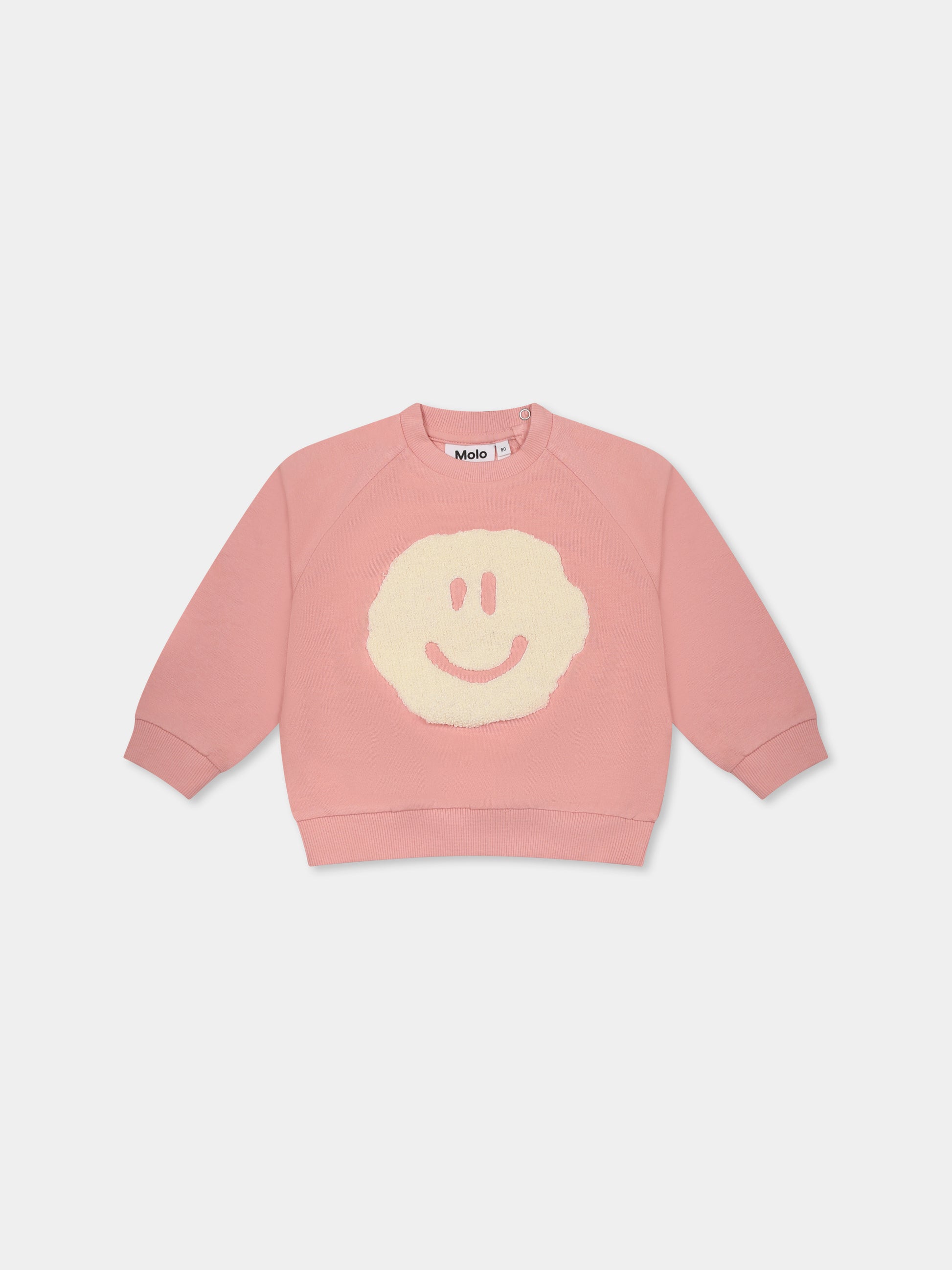 Felpa Disc rosa per neonati con smile,Molo,6S25J203 8283