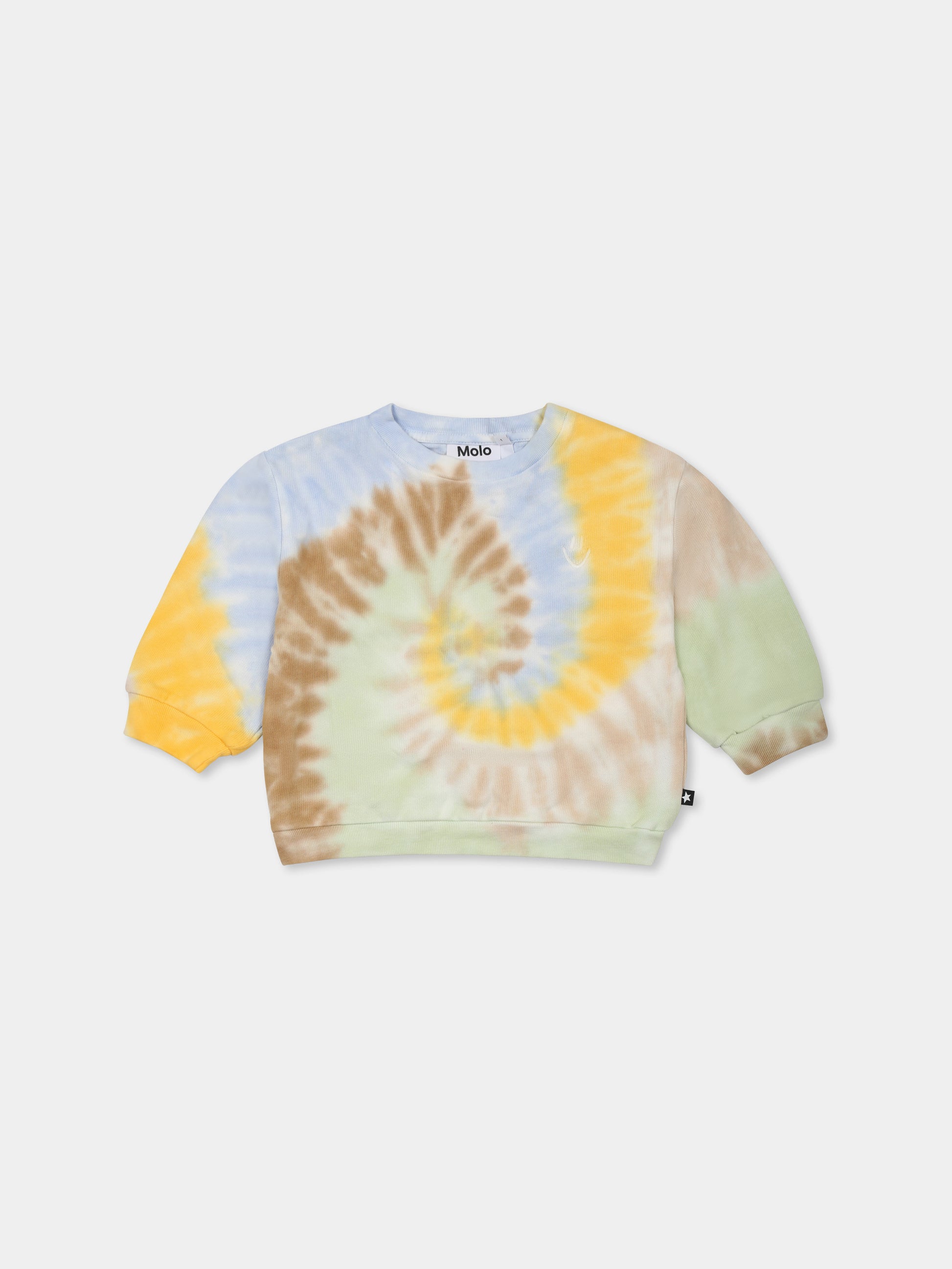 Felpa Dear multicolor per neonati con stampa tie dye,Molo,6S25J204 9309