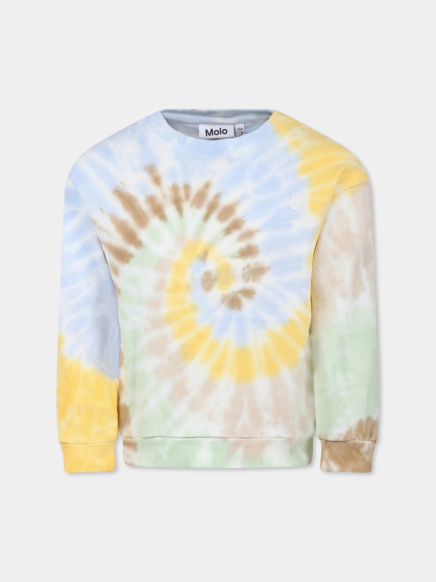 Felpa Dear multicolor per bambini con stampa tie dye,Molo,6S25J204 9309