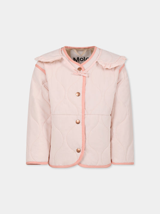 Pink down jacket for girl