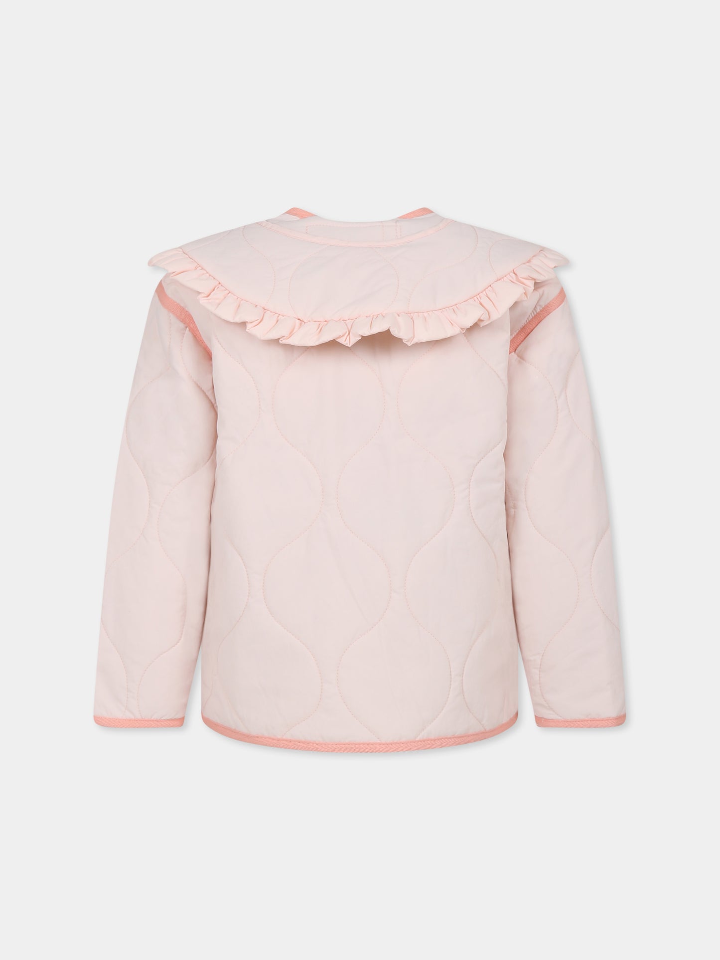 Pink down jacket for girl