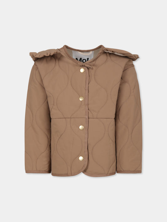 Brown down jacket for girl