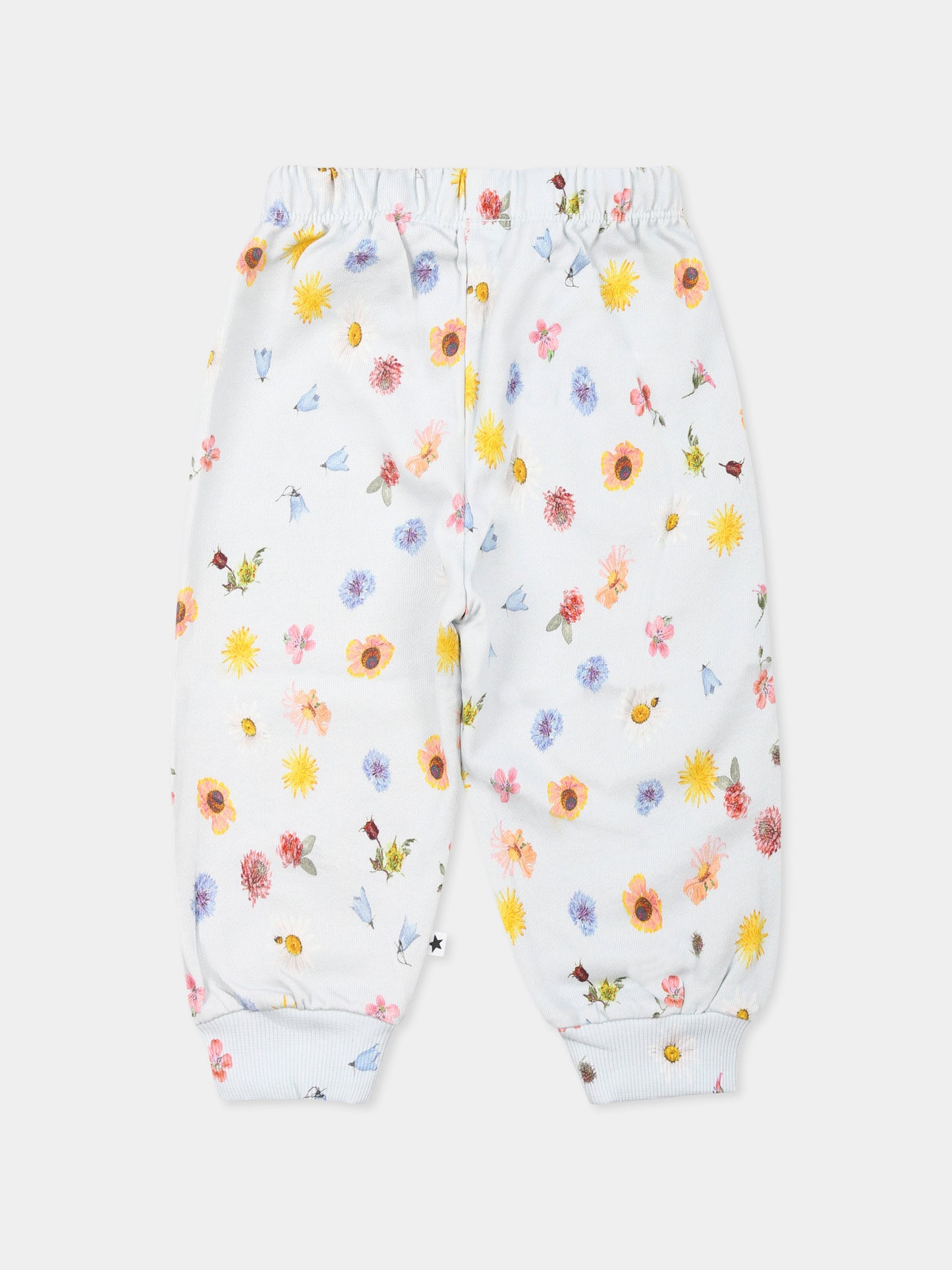 Pantaloni Simeon celesti per neonata con stampa floreale,Molo,4S25I201 9280