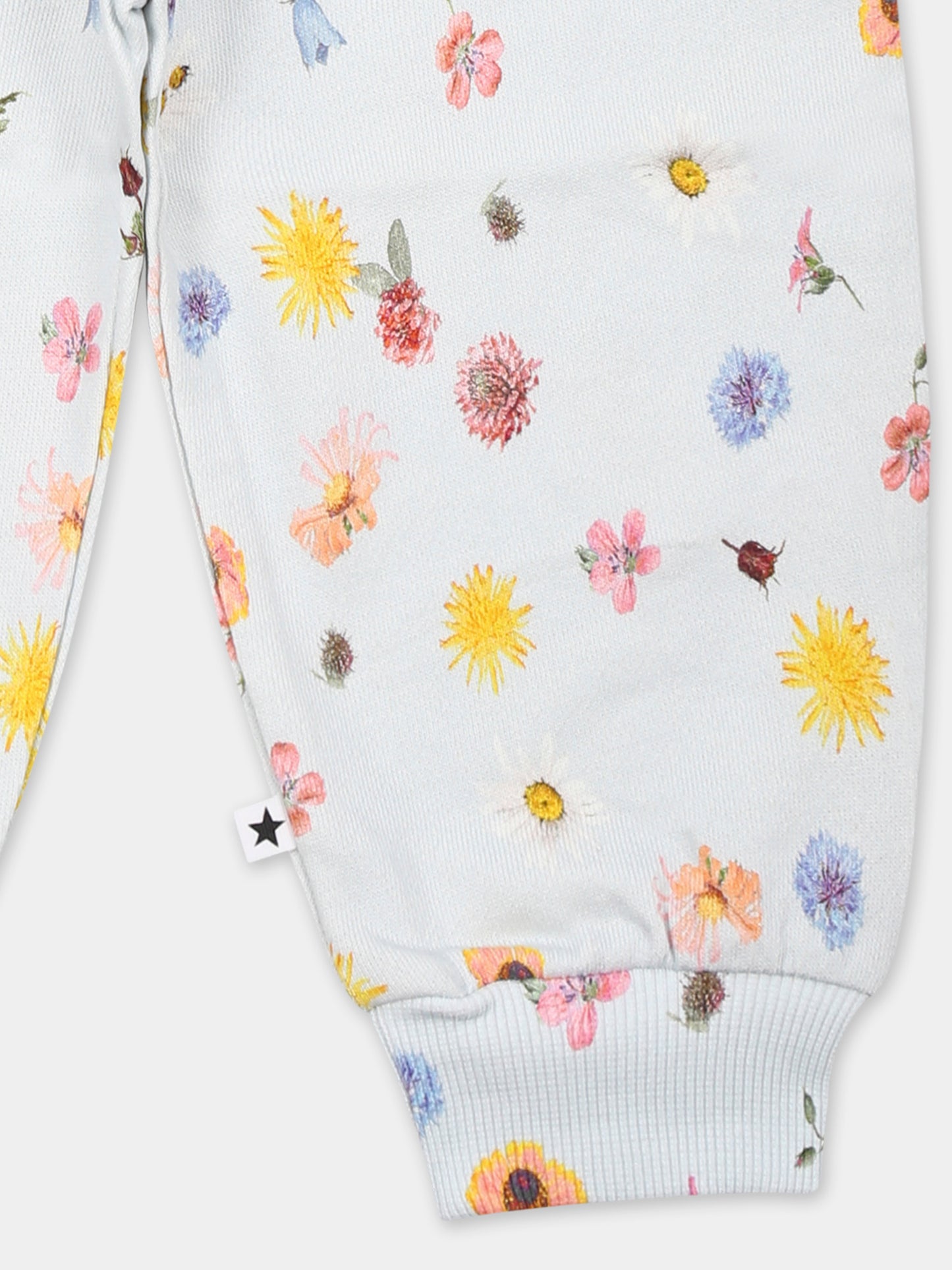 Pantaloni Simeon celesti per neonata con stampa floreale,Molo,4S25I201 9280