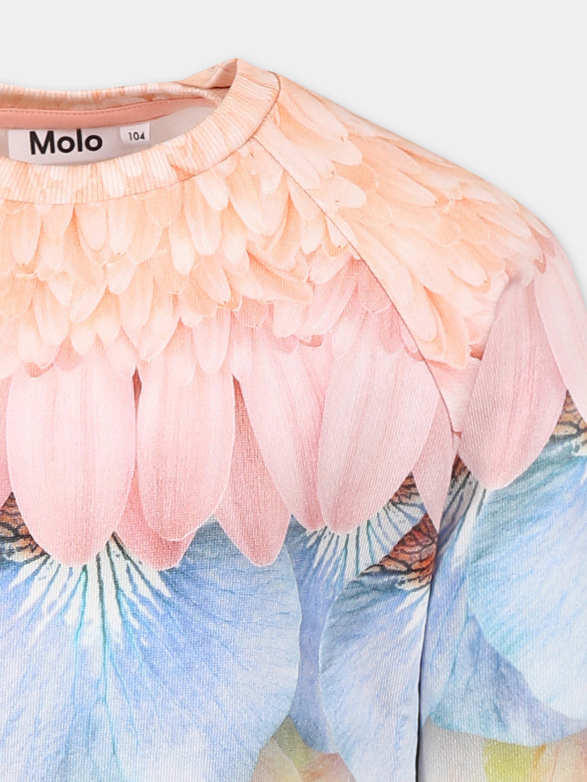Felpa Disc multicolor per bambina con petali,Molo,4S25J201 3909