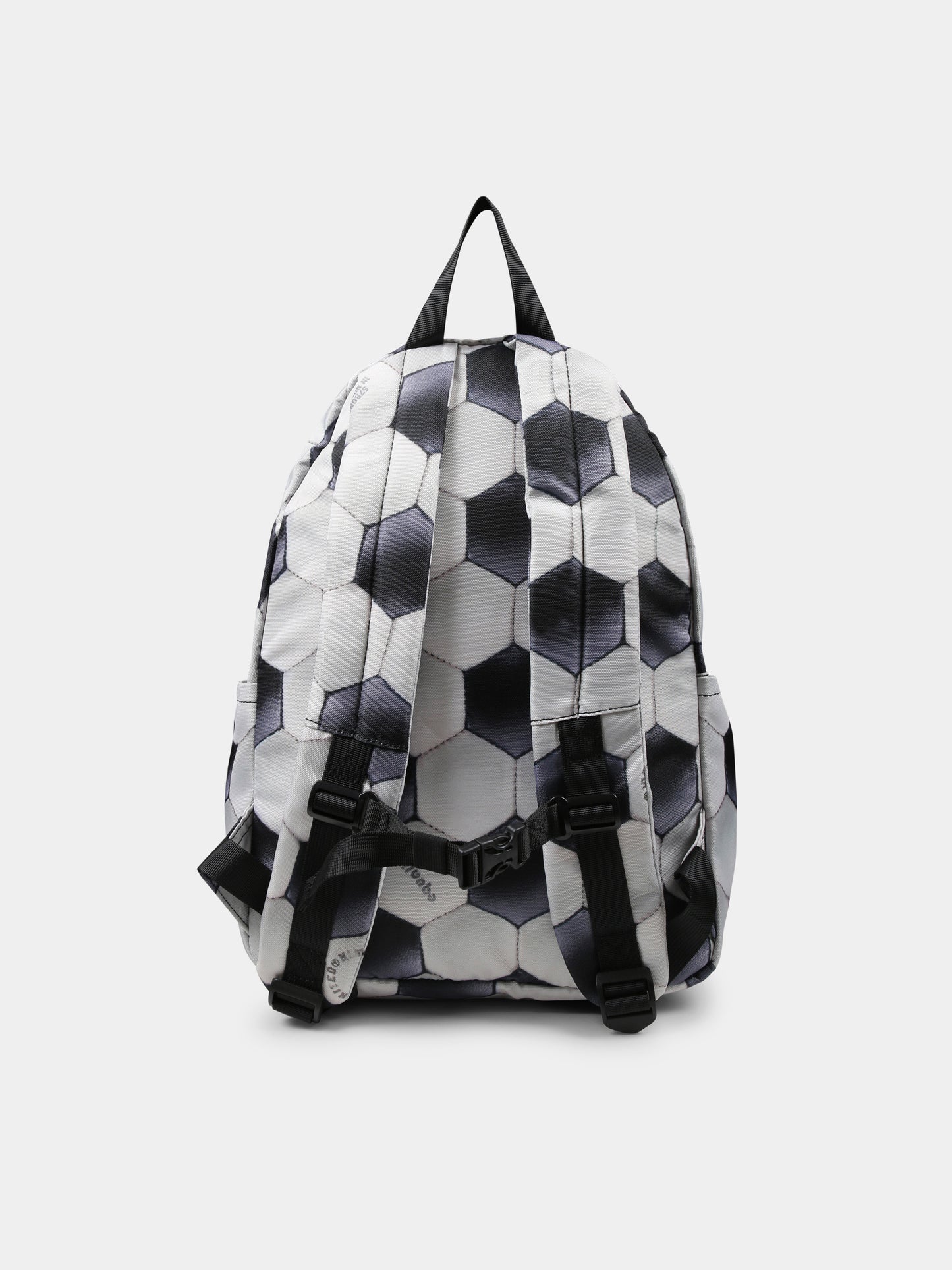 Beige backpack for boy with football print