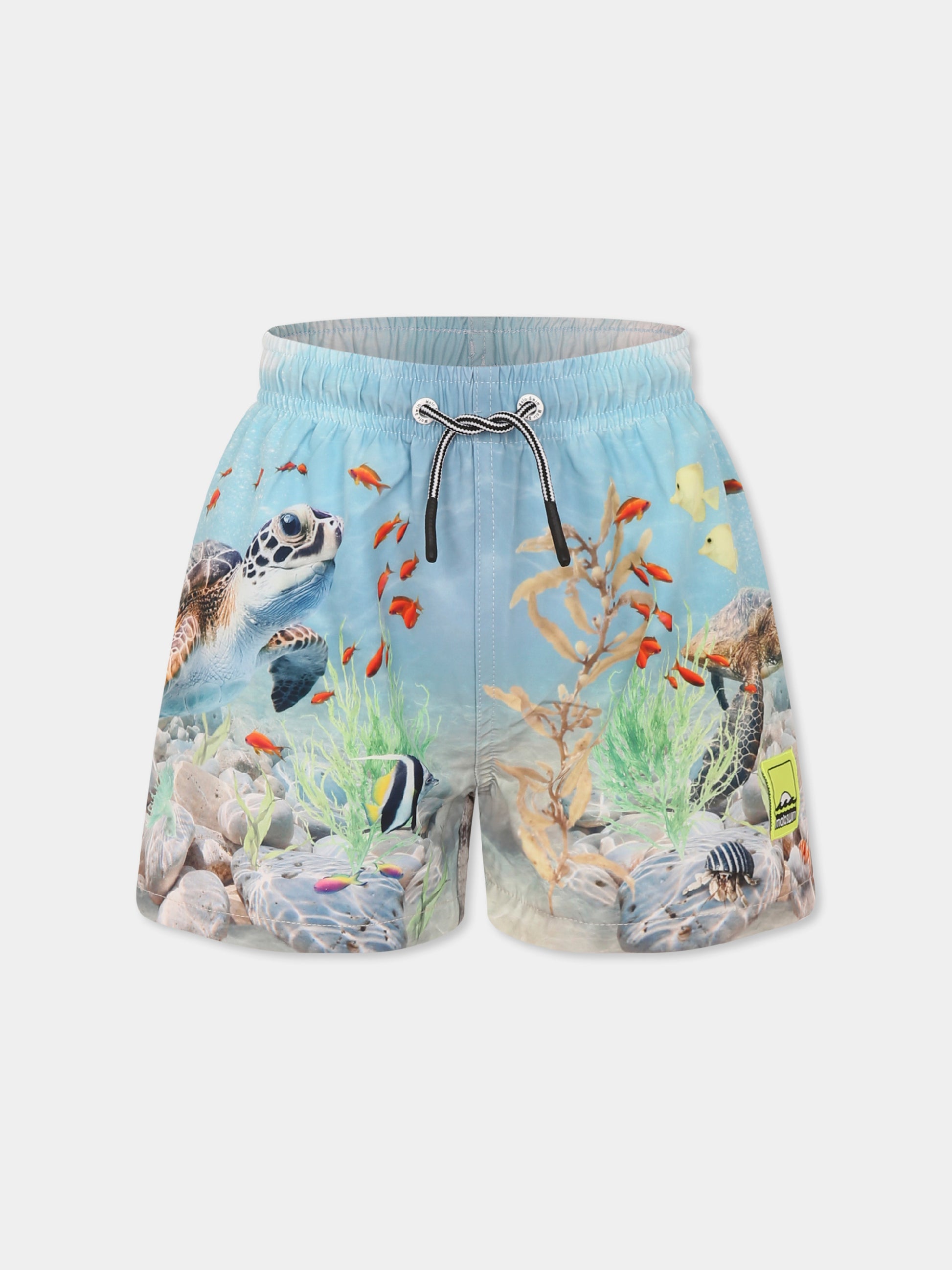 Boxer mare Niko celeste per bambino con stampa oceano,Molo,8S25P403 3808