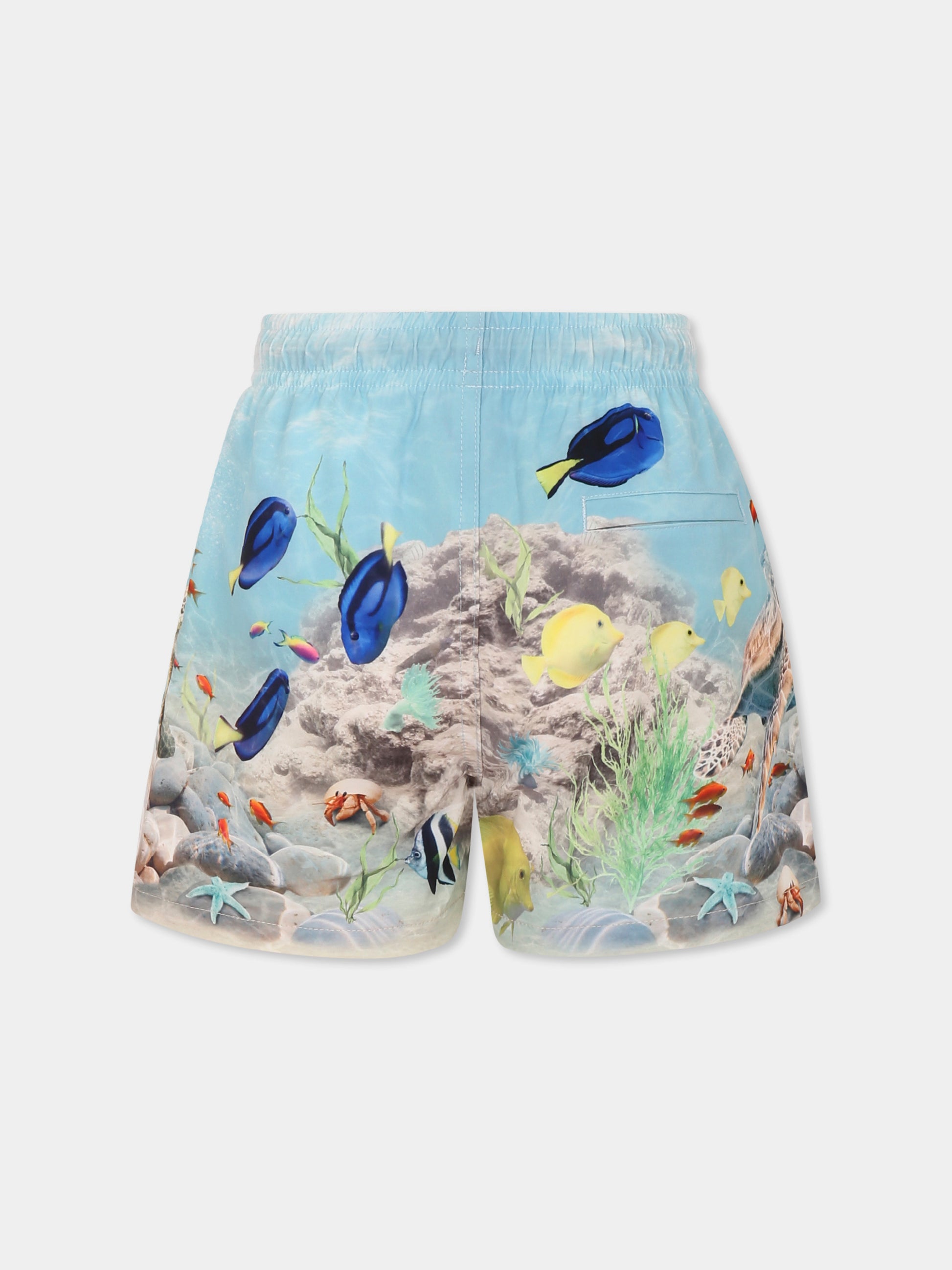 Boxer mare Niko celeste per bambino con stampa oceano,Molo,8S25P403 3808