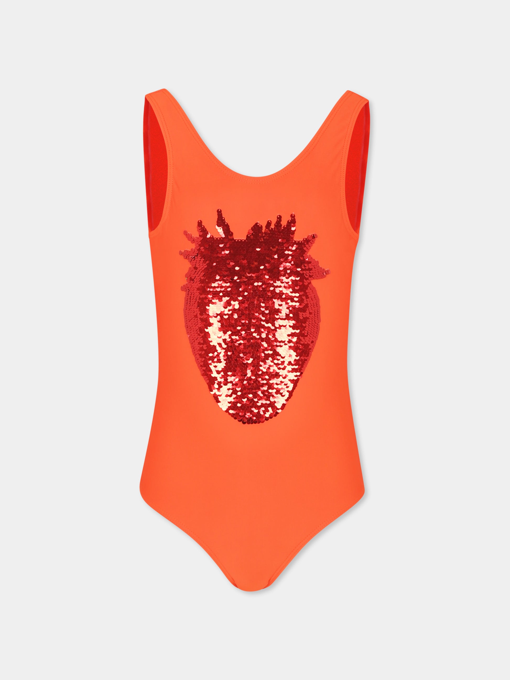 Costume intero Nika rosso per bambina con fragola,Molo,8S25P502 3794