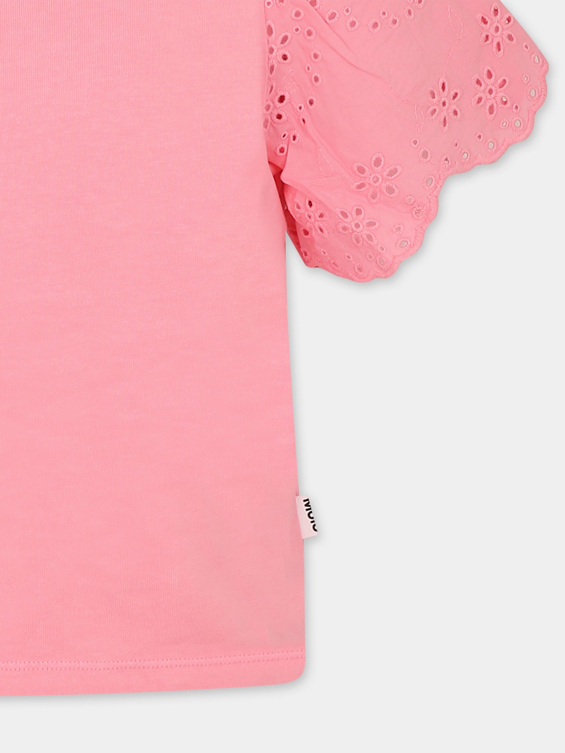 T-shirt Ritza rosa per bambina con fiori,Molo,2S25A218 5476