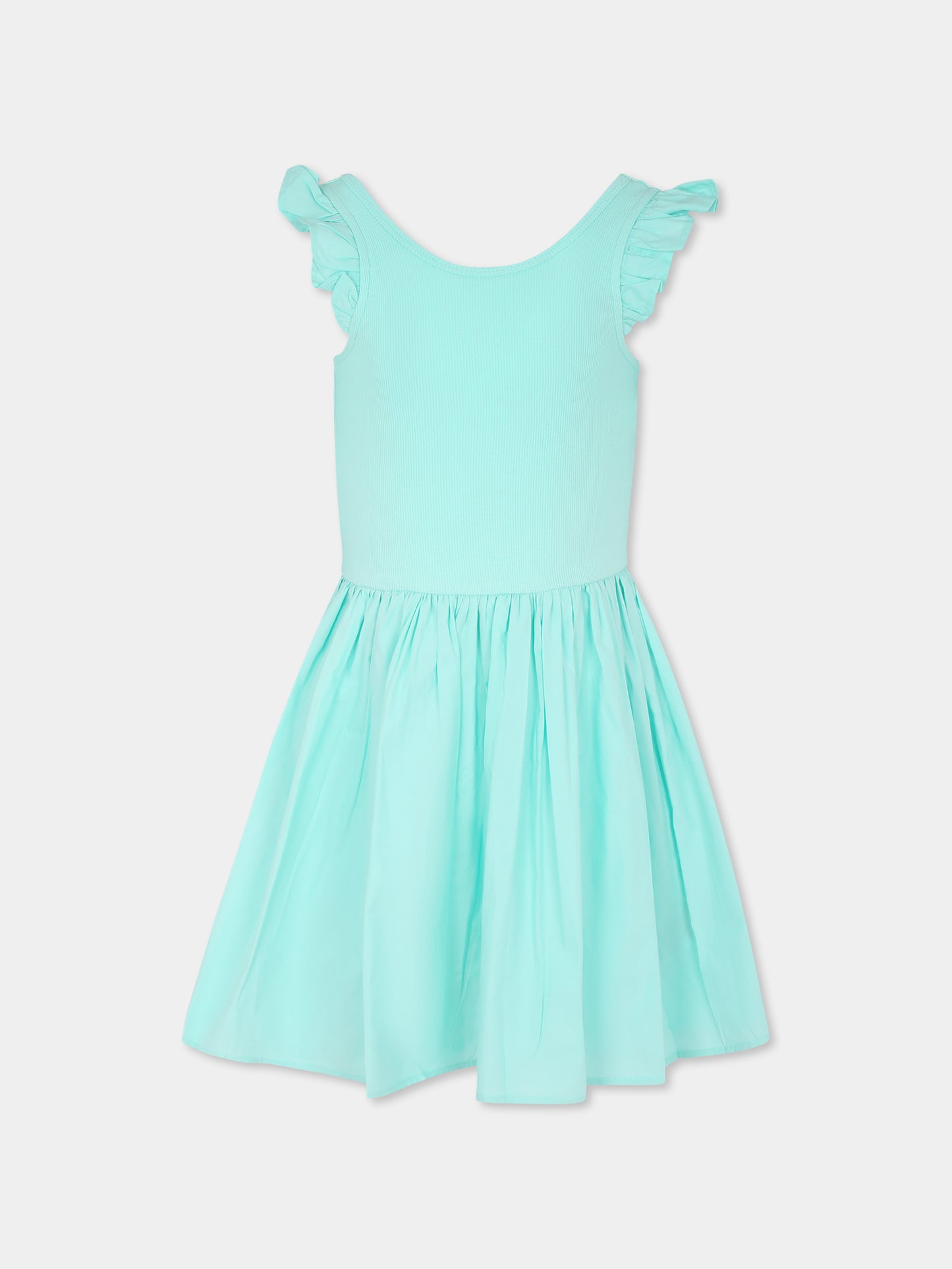 Vestito verde per bambina con rouches,Molo,2S25E108 5472