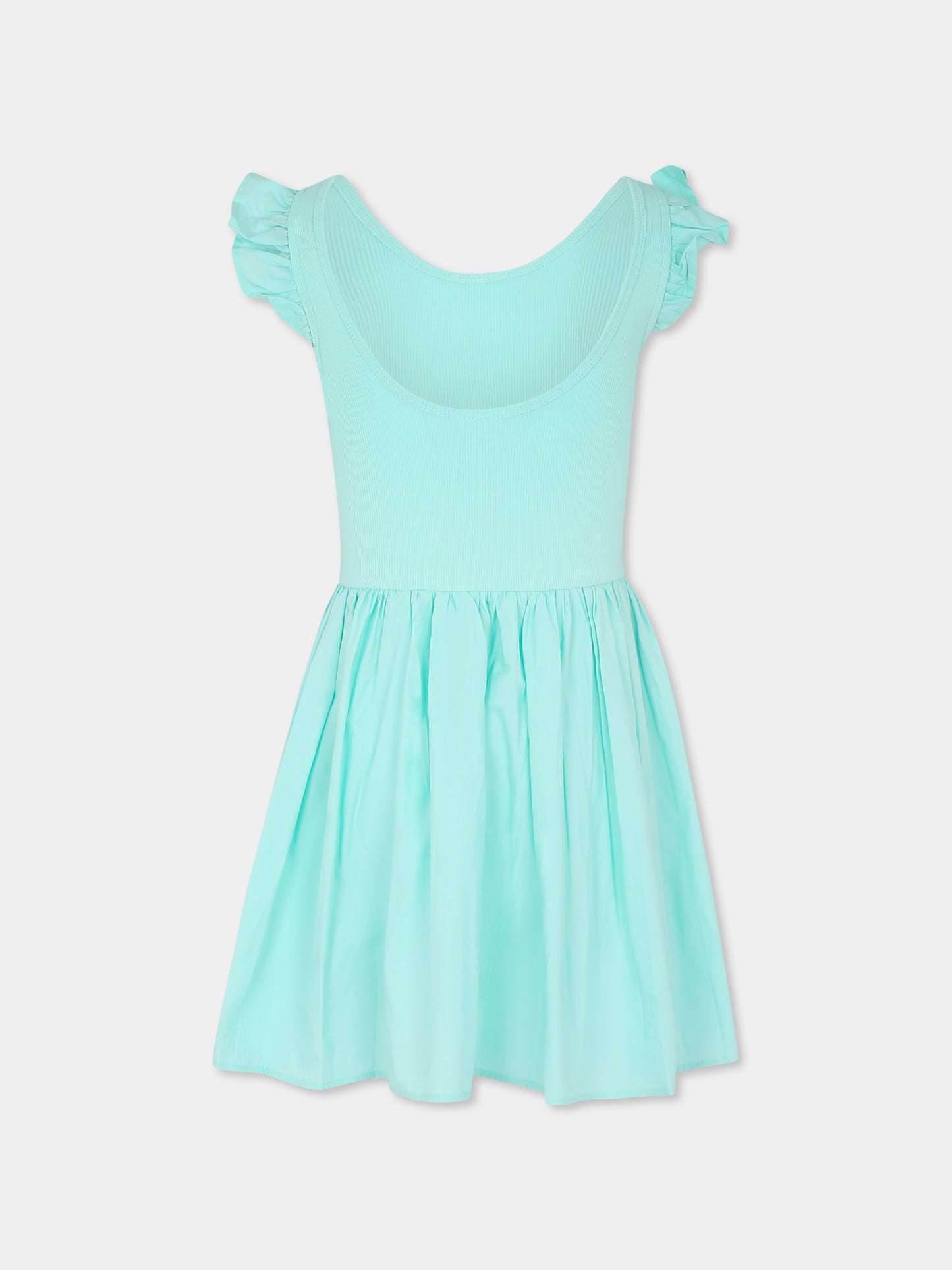 Vestito verde per bambina con rouches,Molo,2S25E108 5472