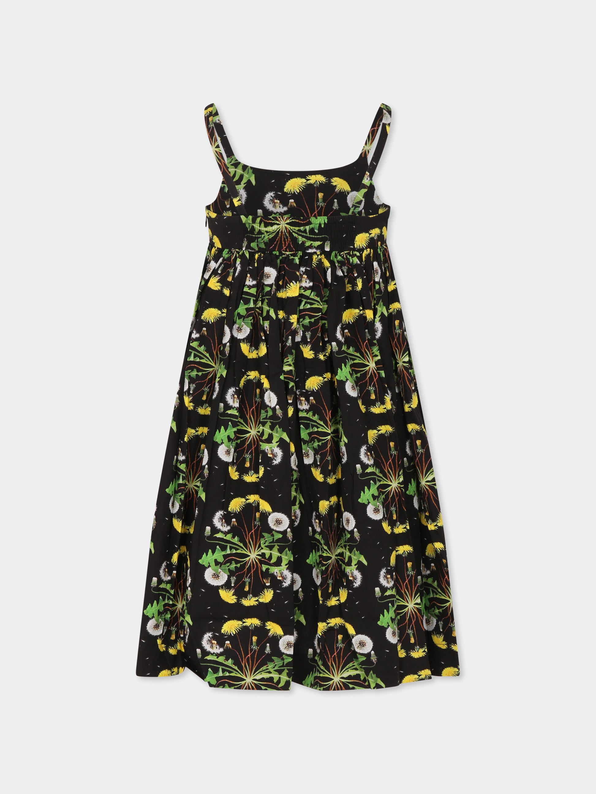 Vestito Chiyo nero per bambina con fiori all over,Molo,2S25E117 9269