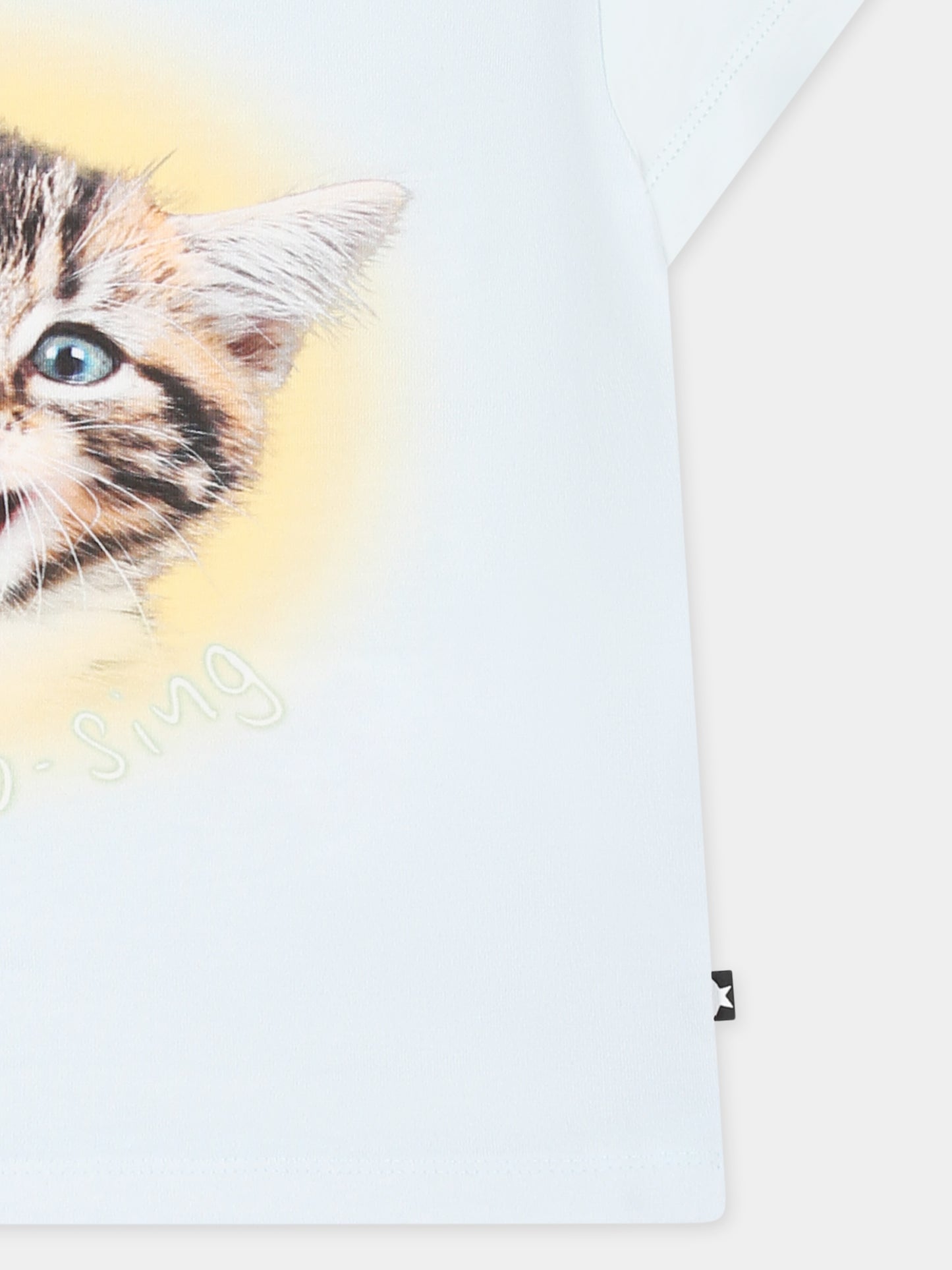 T-shirt Enzo celeste per neonati con gatto,Molo,6S25A204 3914