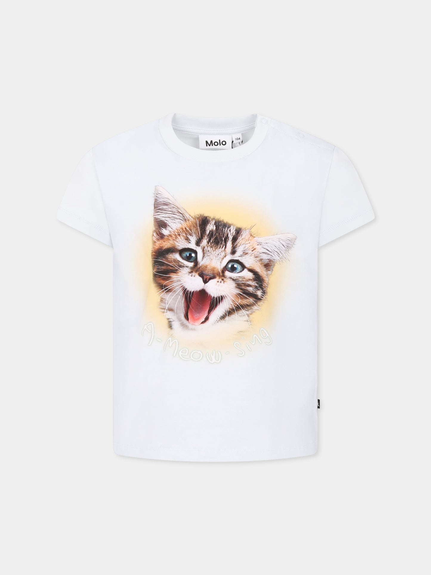 T-shirt Enzo celeste per bambini con gatto,Molo,6S25A204 3914