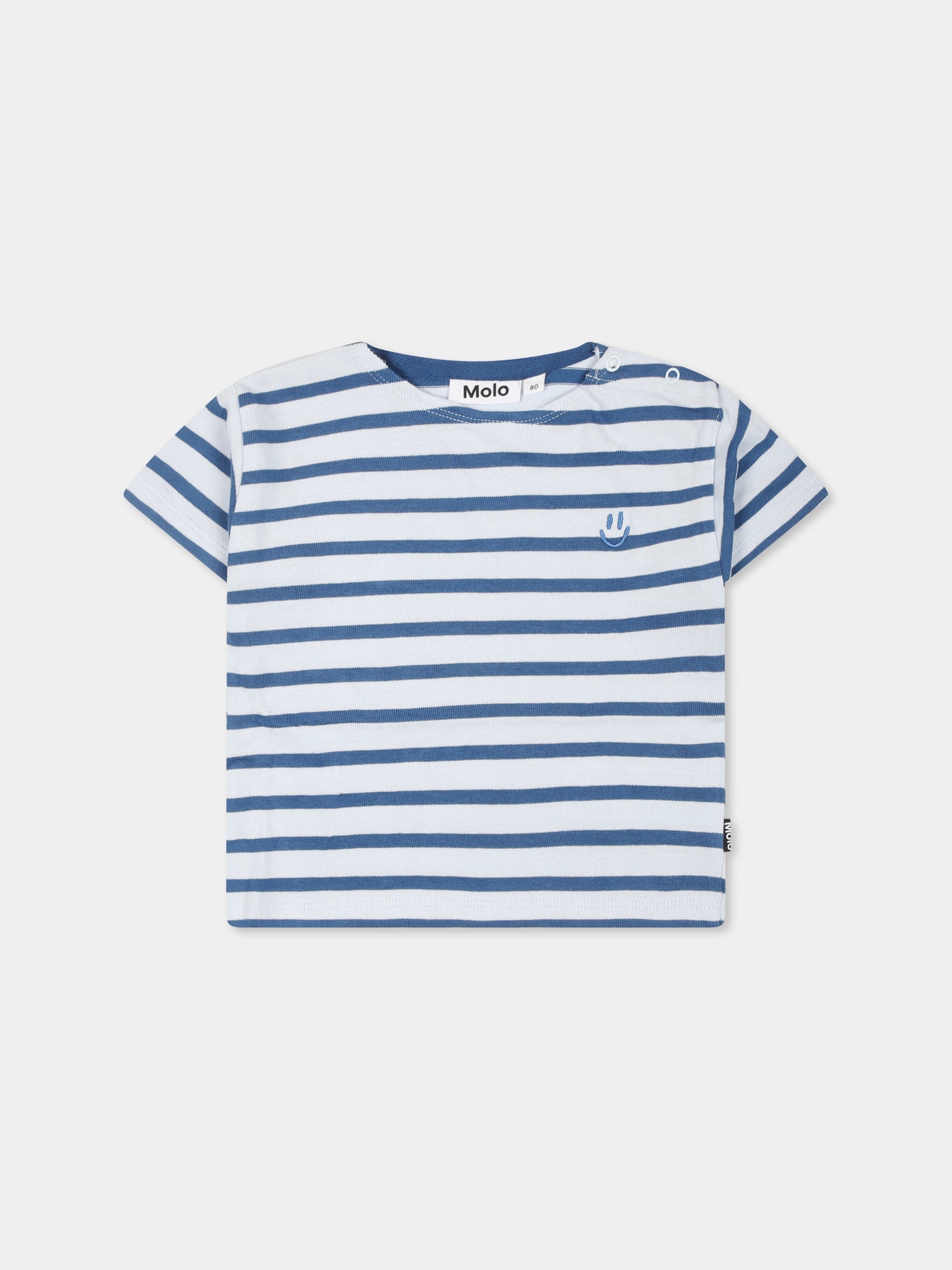 T-shirt Elvor celeste per neonato con smile,Molo,6S25A205 9313