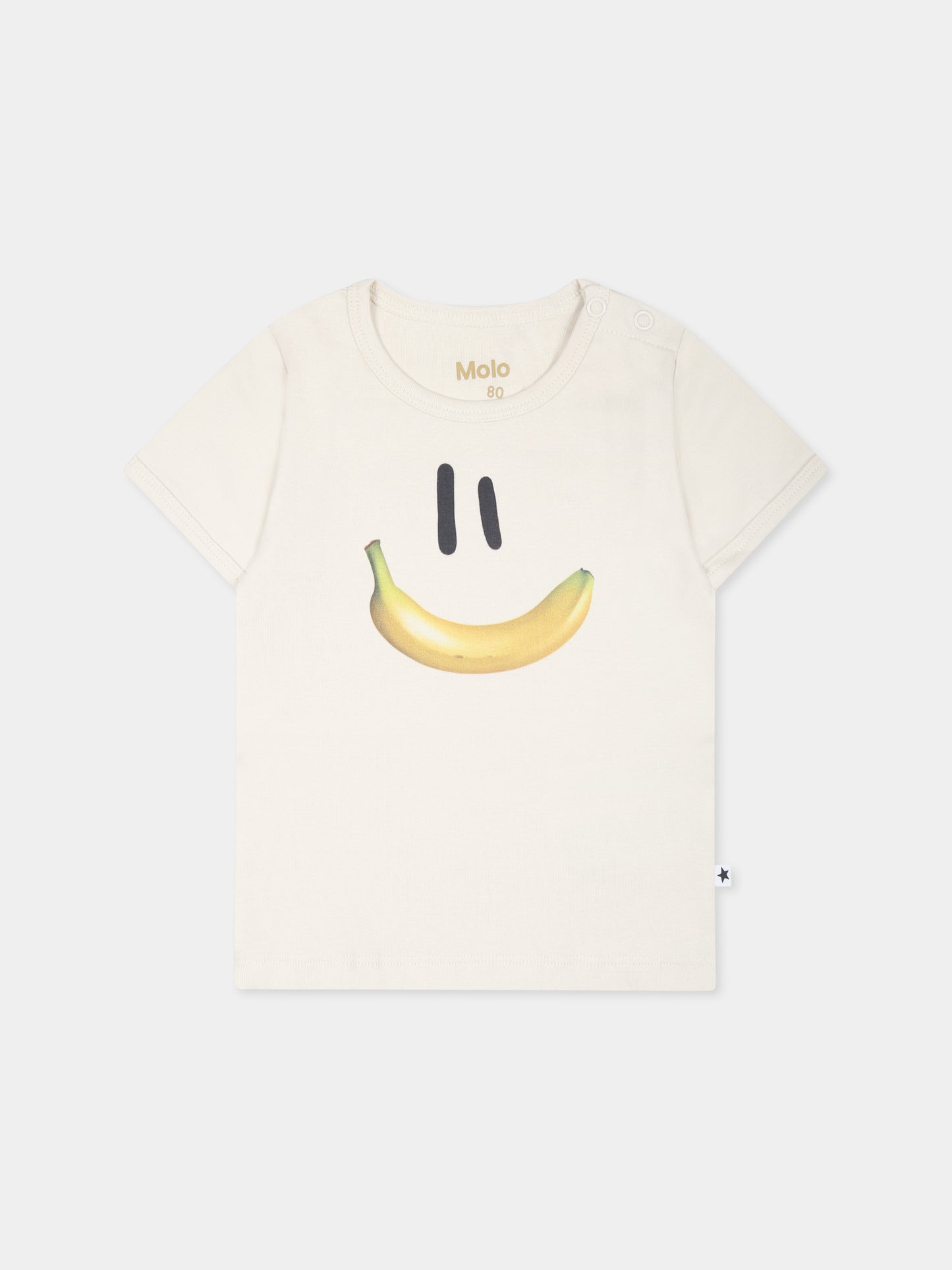 T-shirt avorio per neonati con smile e banana,Molo,6S25A212 9339