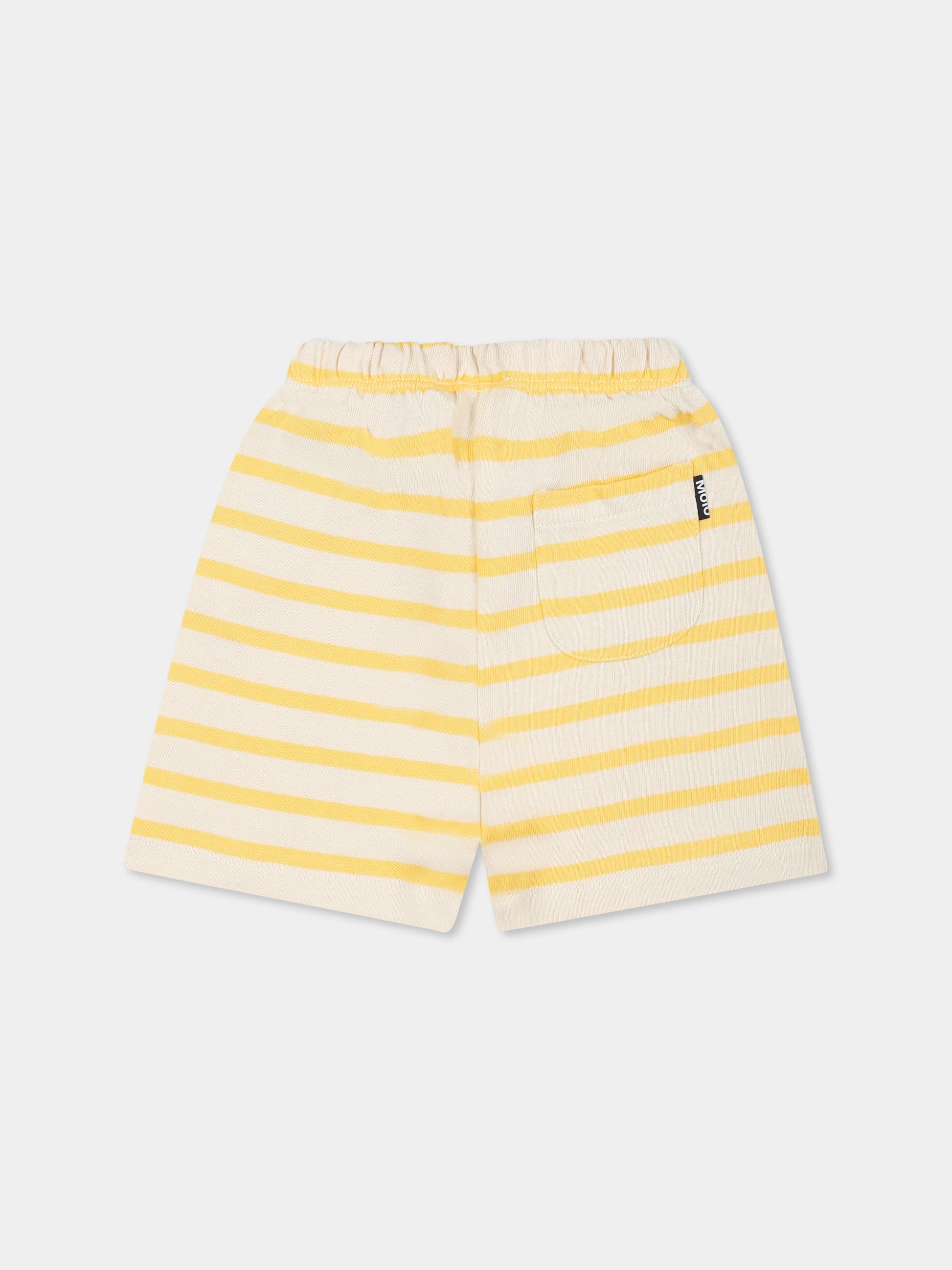 Shorts avorio per neonati con patch logato,Molo,6S25H202 9314