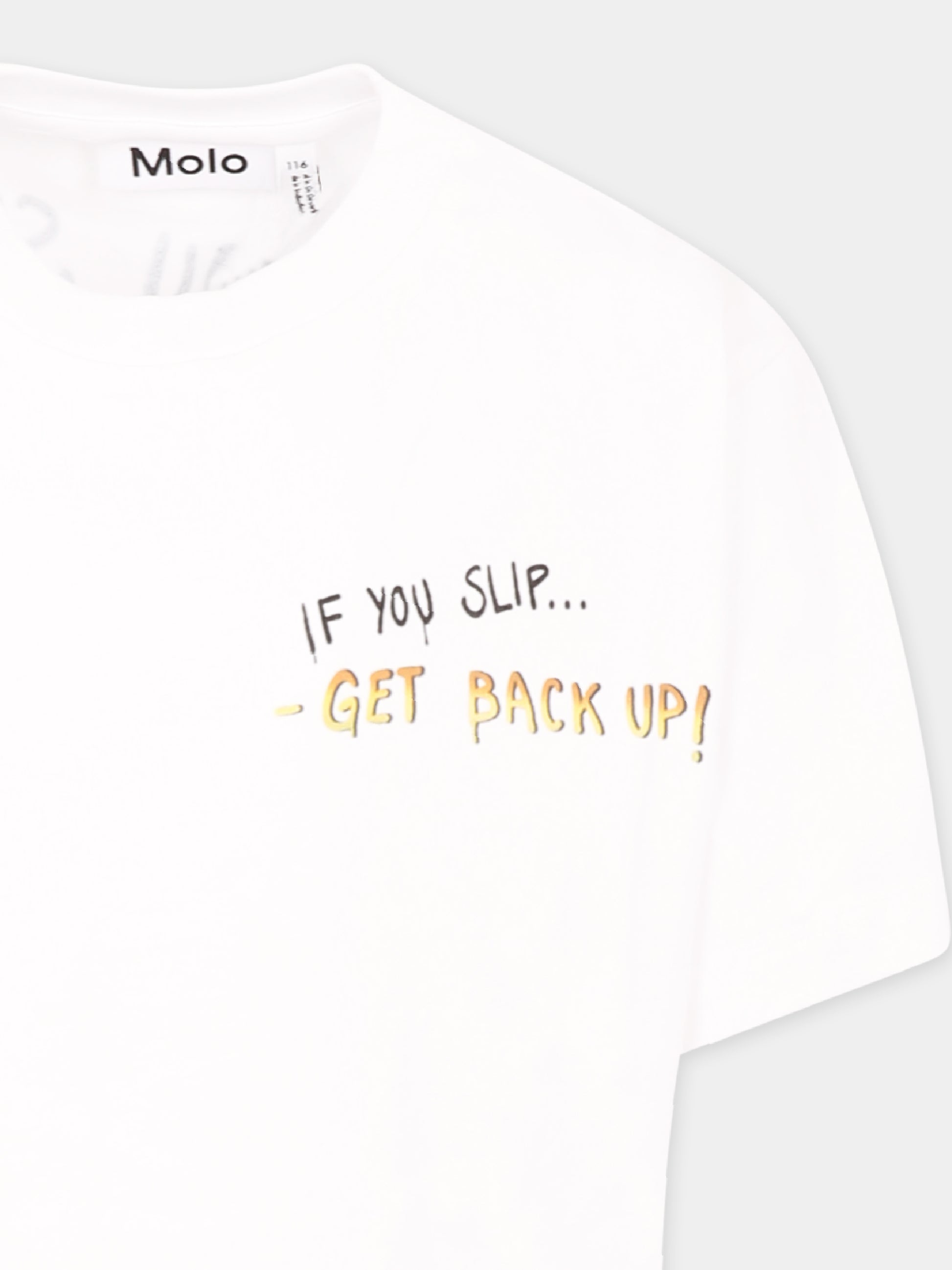 T-shirt bianca per bambino con scritta nera e banana,Molo,1S25A214 3936