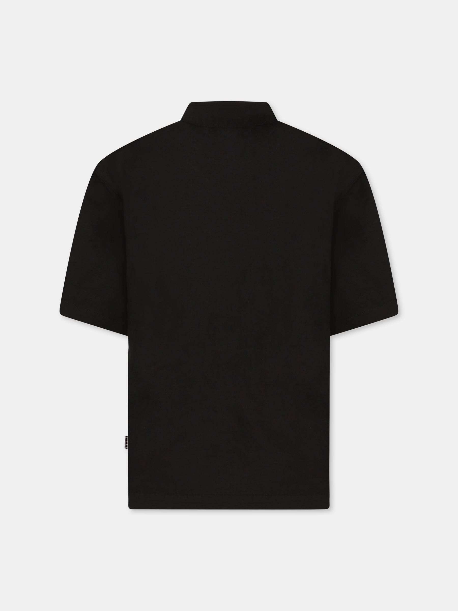 Camicia nera per bambino con patch logato,Molo,1S25C202 0099