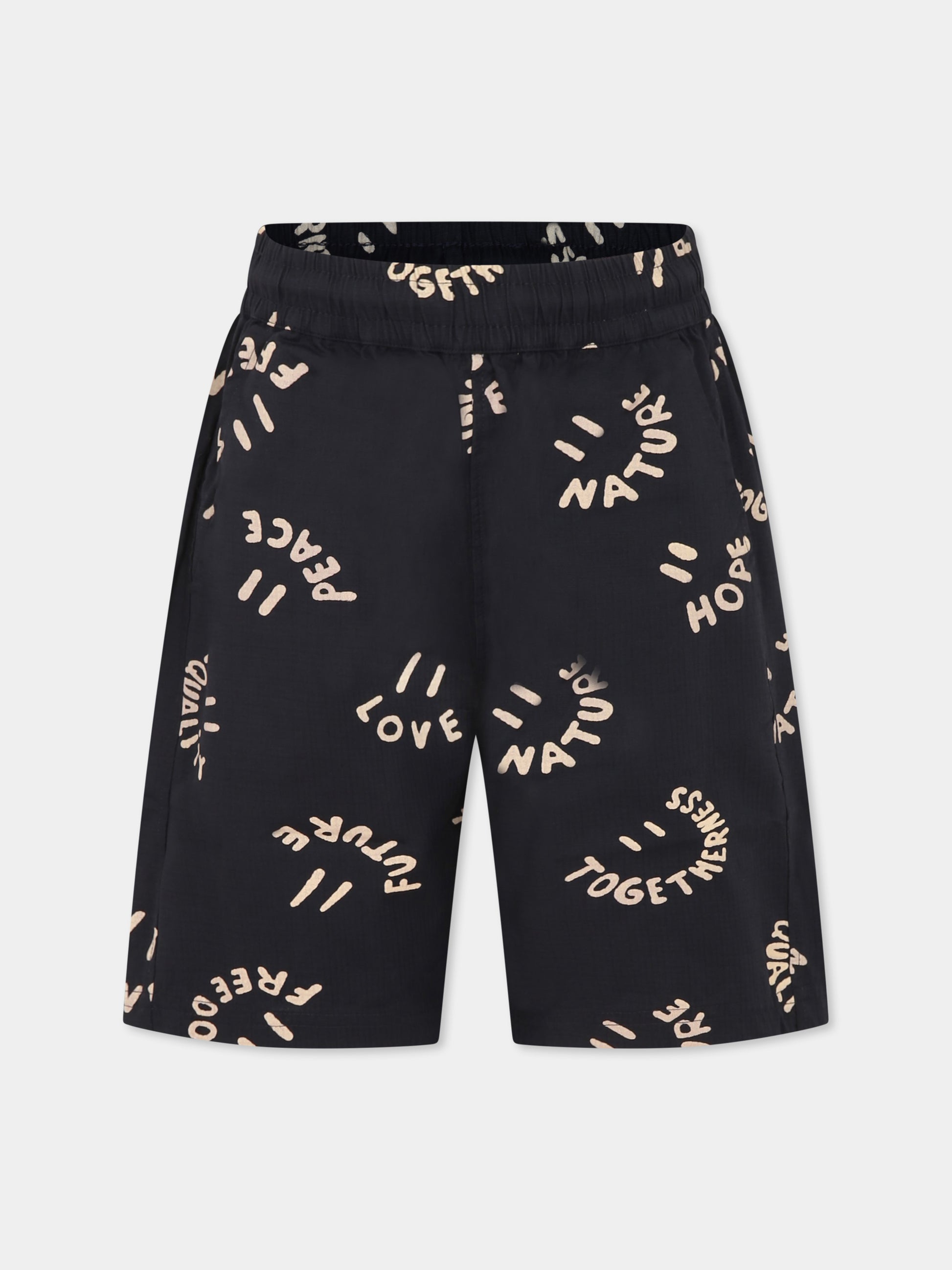 Shorts Avart blu per bambino con smile all over,Molo,1S25H112 9335