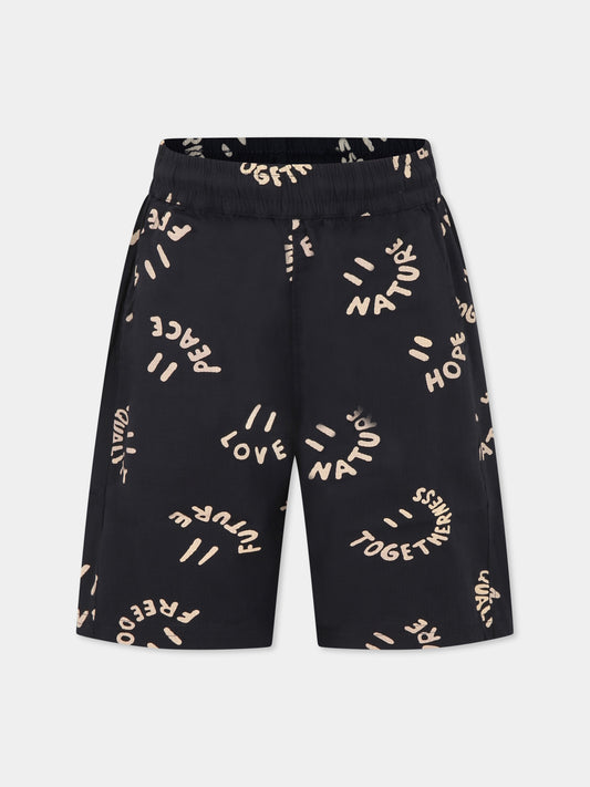 Shorts Avart blu per bambino con smile all over,Molo,1S25H112 9335