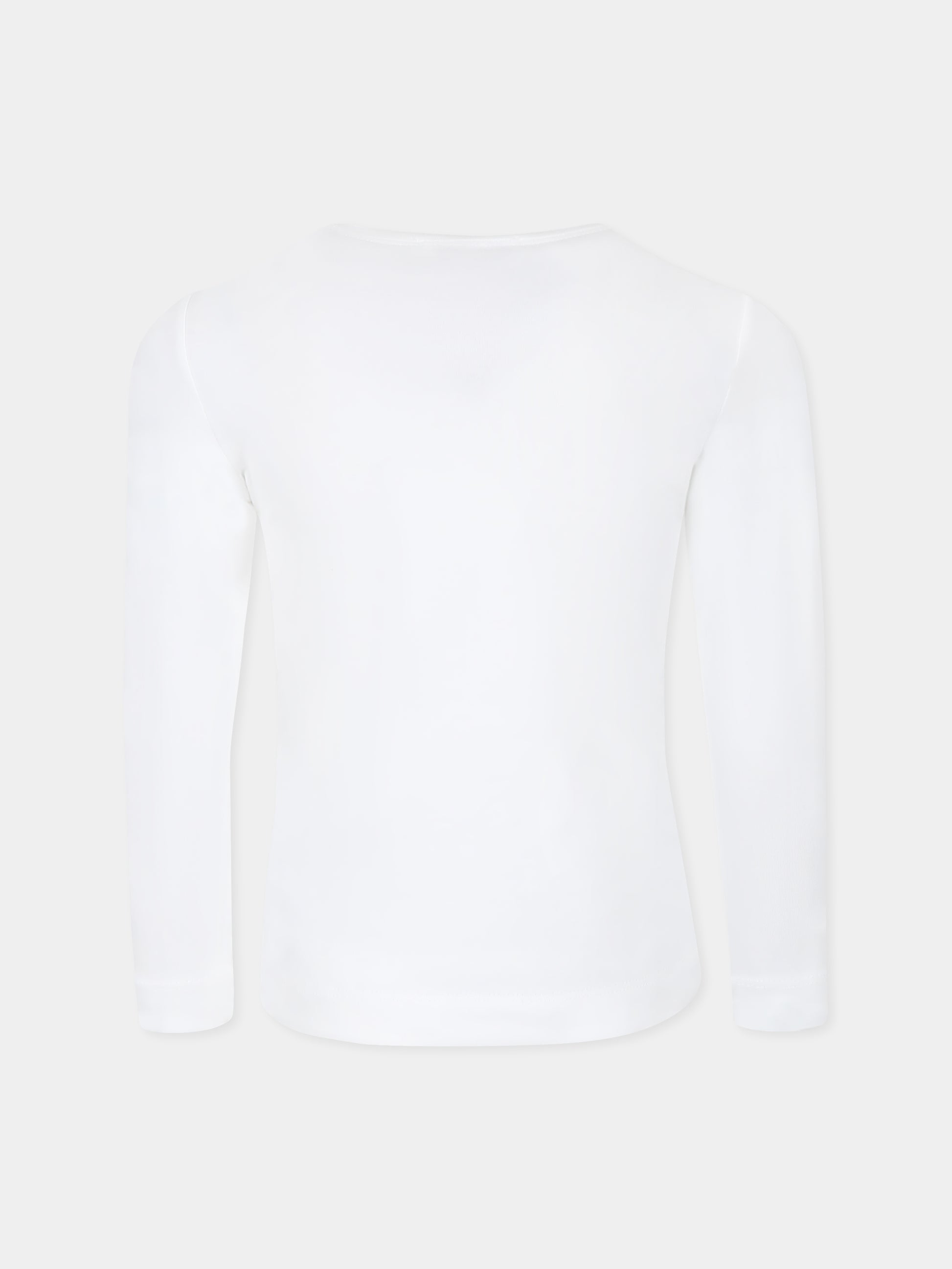 T-shirt bianca per bambina con scritta Barbie,Monnalisa,11D644 4201 0001