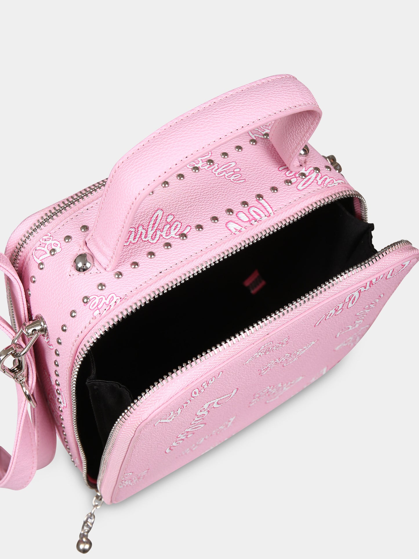 Borsa rosa per bambina con scritta Barbie all over,Monnalisa,19D026 4764 0090