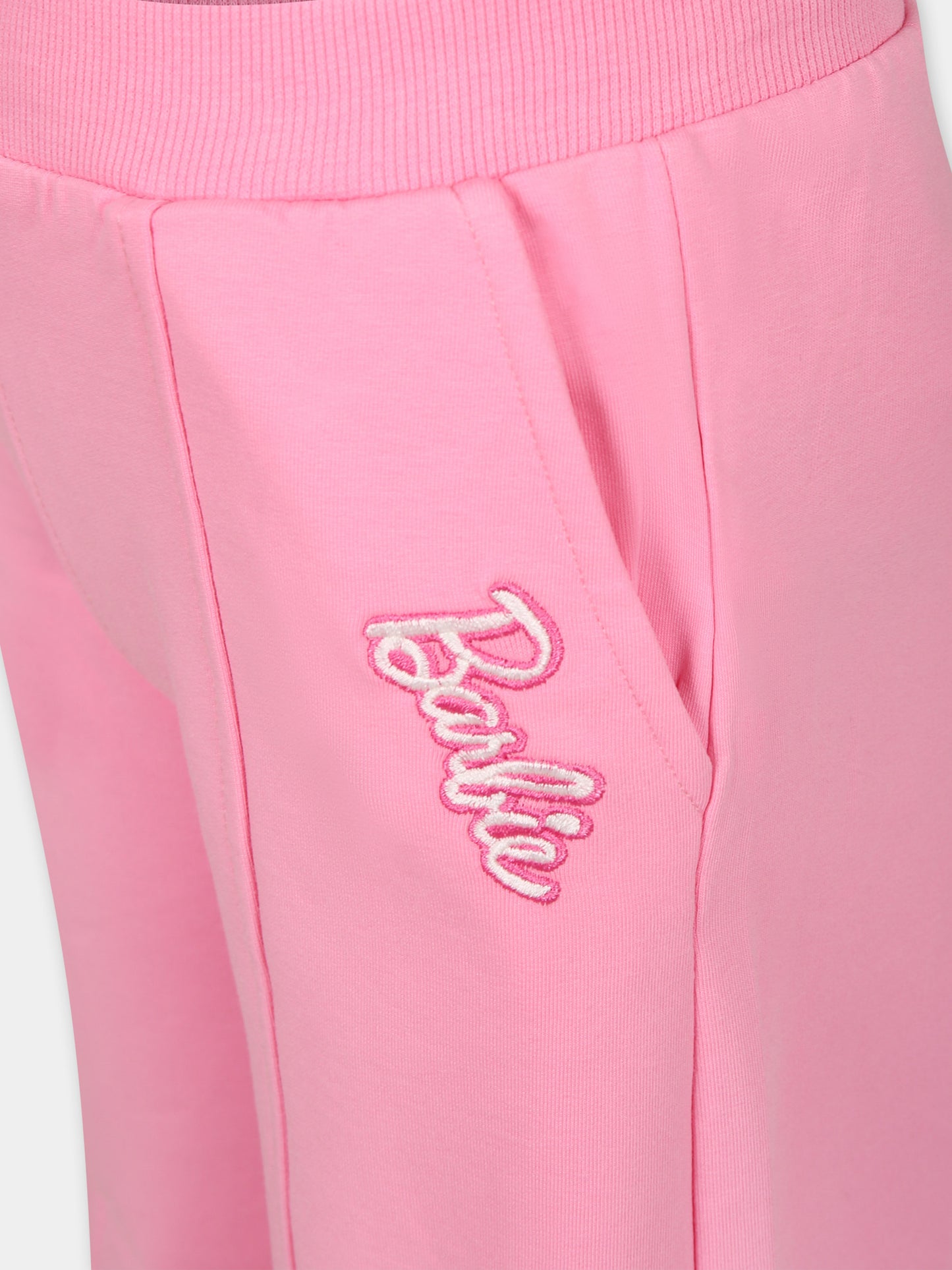 Pantaloni rosa per bambina con scritta Barbie,Monnalisa,19D431 4017 0093