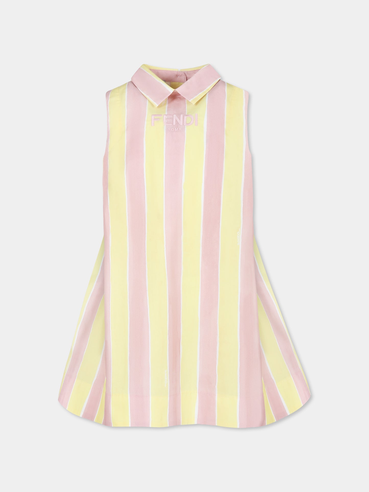 Multicolor dress for girl with logo