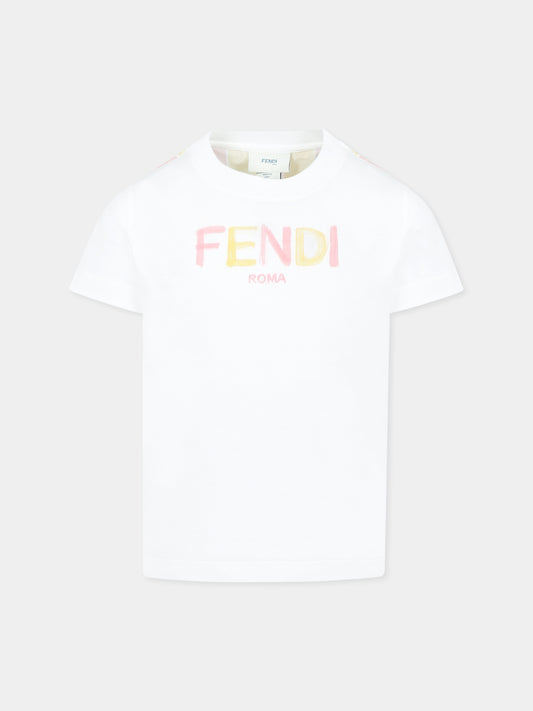 White t-shirt for girl with logo