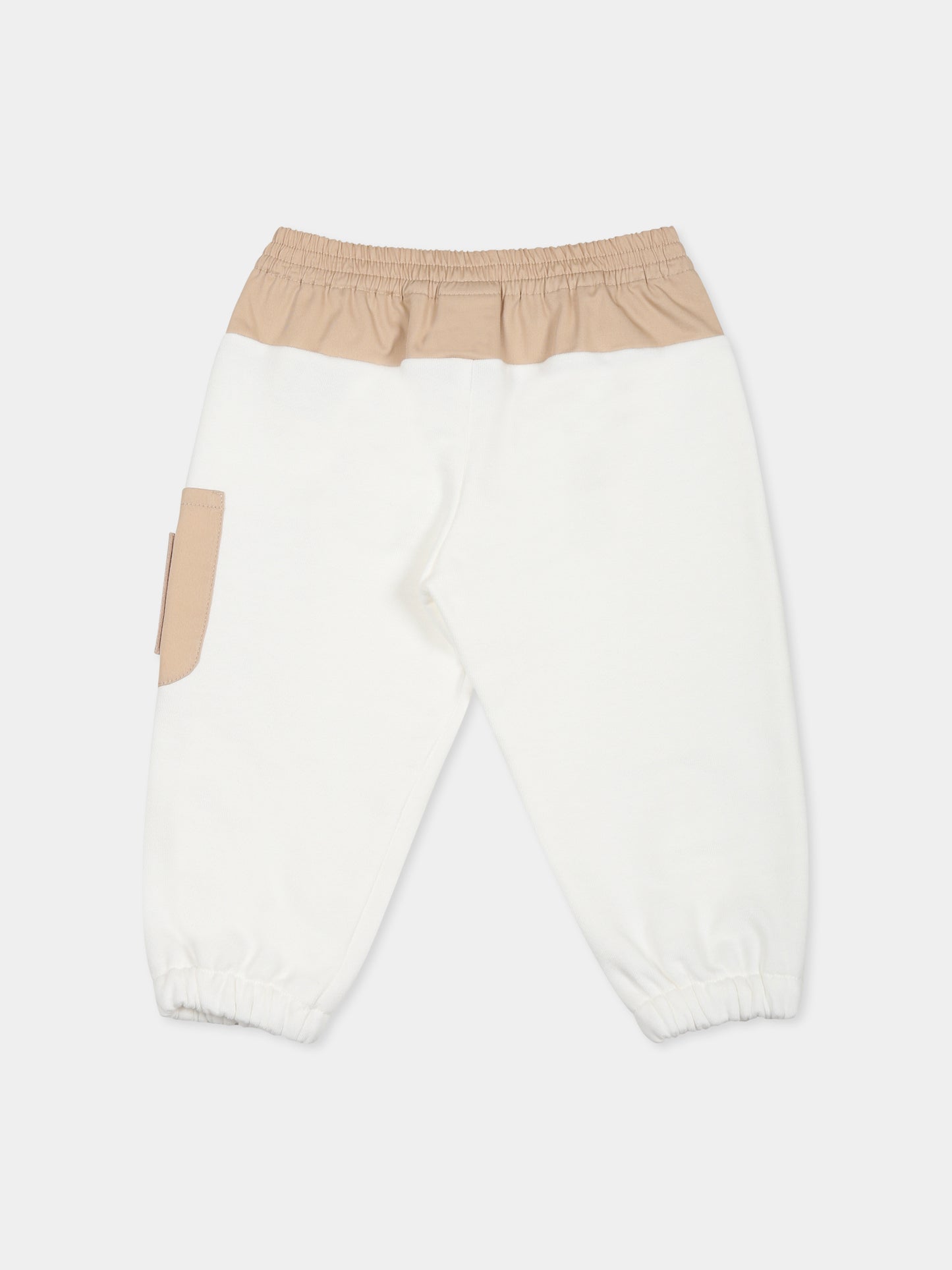 Pantaloni bianchi per neonato con FF,Fendi Kids,BMF245 ADEH F1P2P