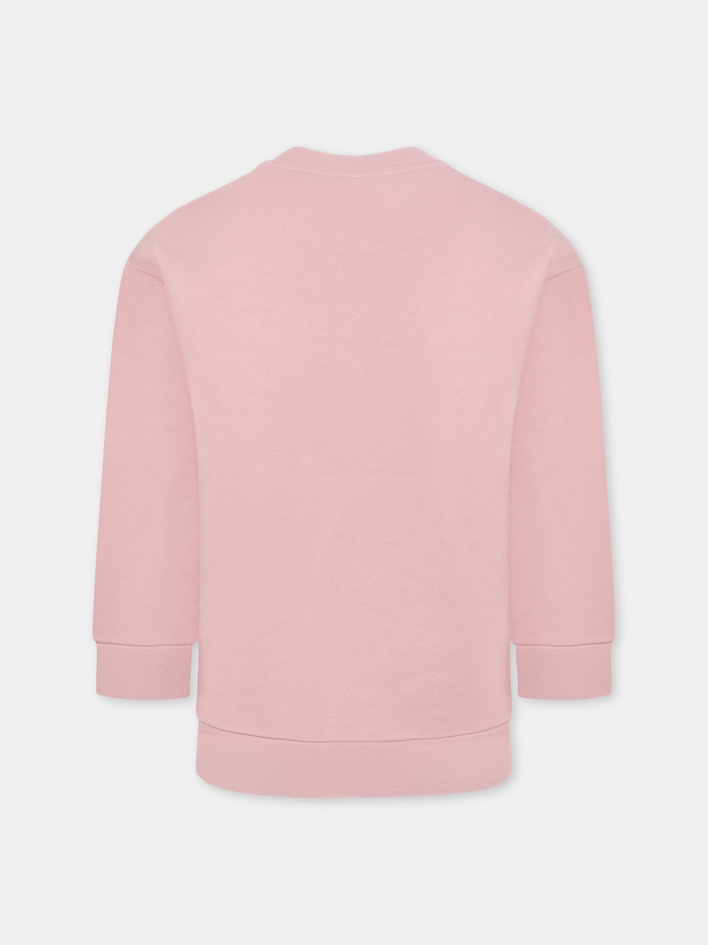 Pink sweatshirt for girl with logo