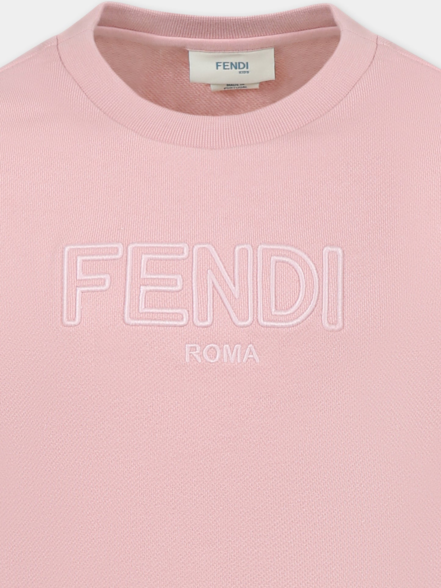 Pink sweatshirt for girl with logo