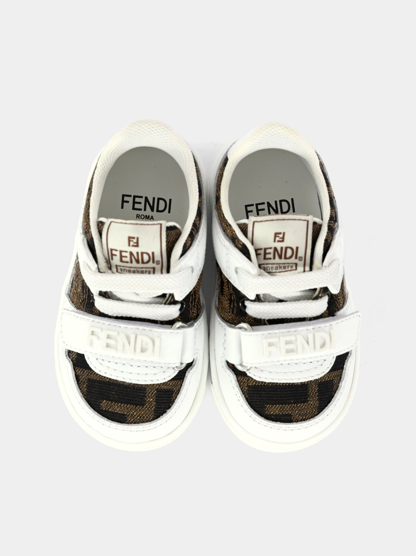 Sneakers bianche per bambini con FF,Fendi Kids,JMR475 AHGY F0C1A