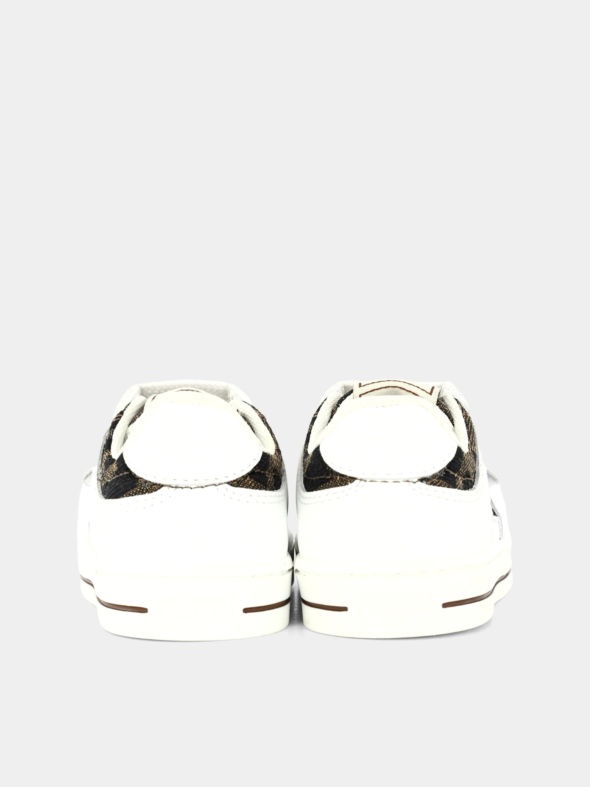 Sneakers bianche per bambini con FF,Fendi Kids,JMR475 AHGY F0C1A